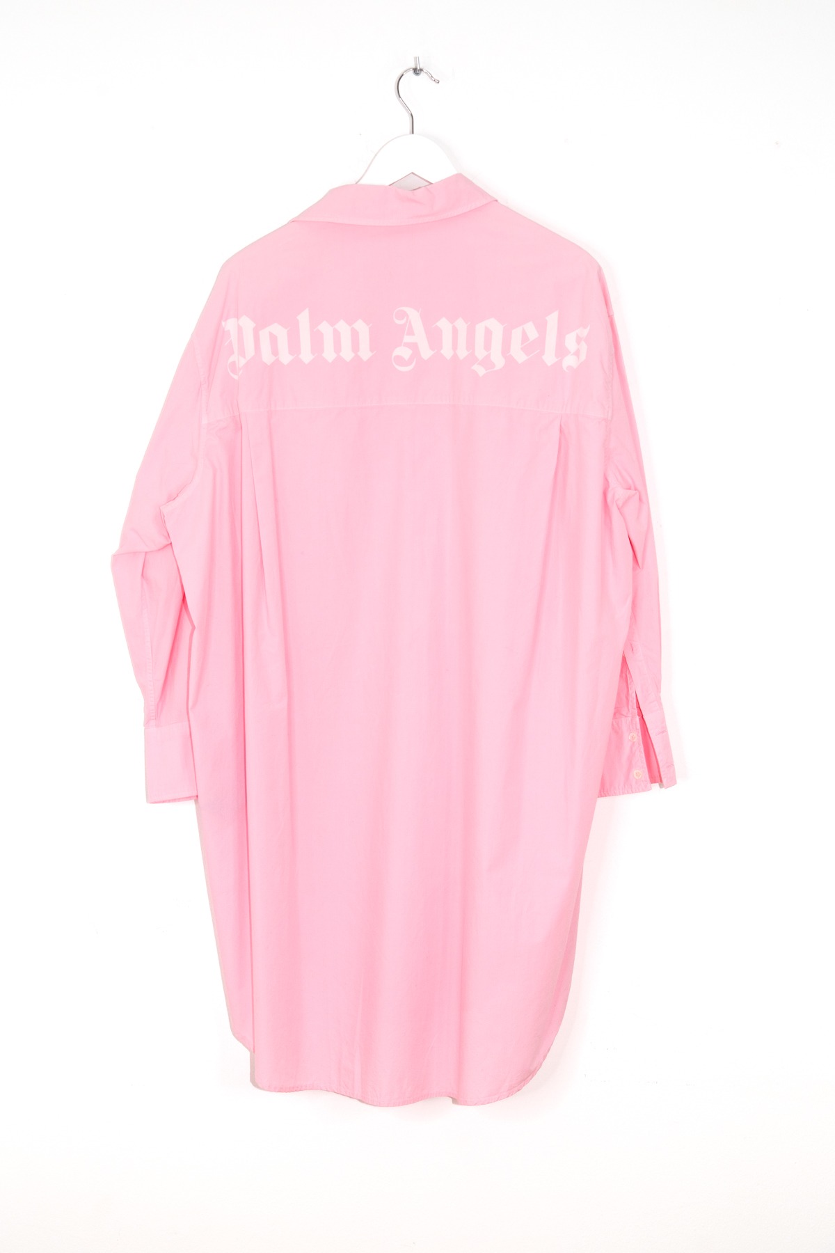 Palm Angels Hemdkleid in Rosa und Weiß