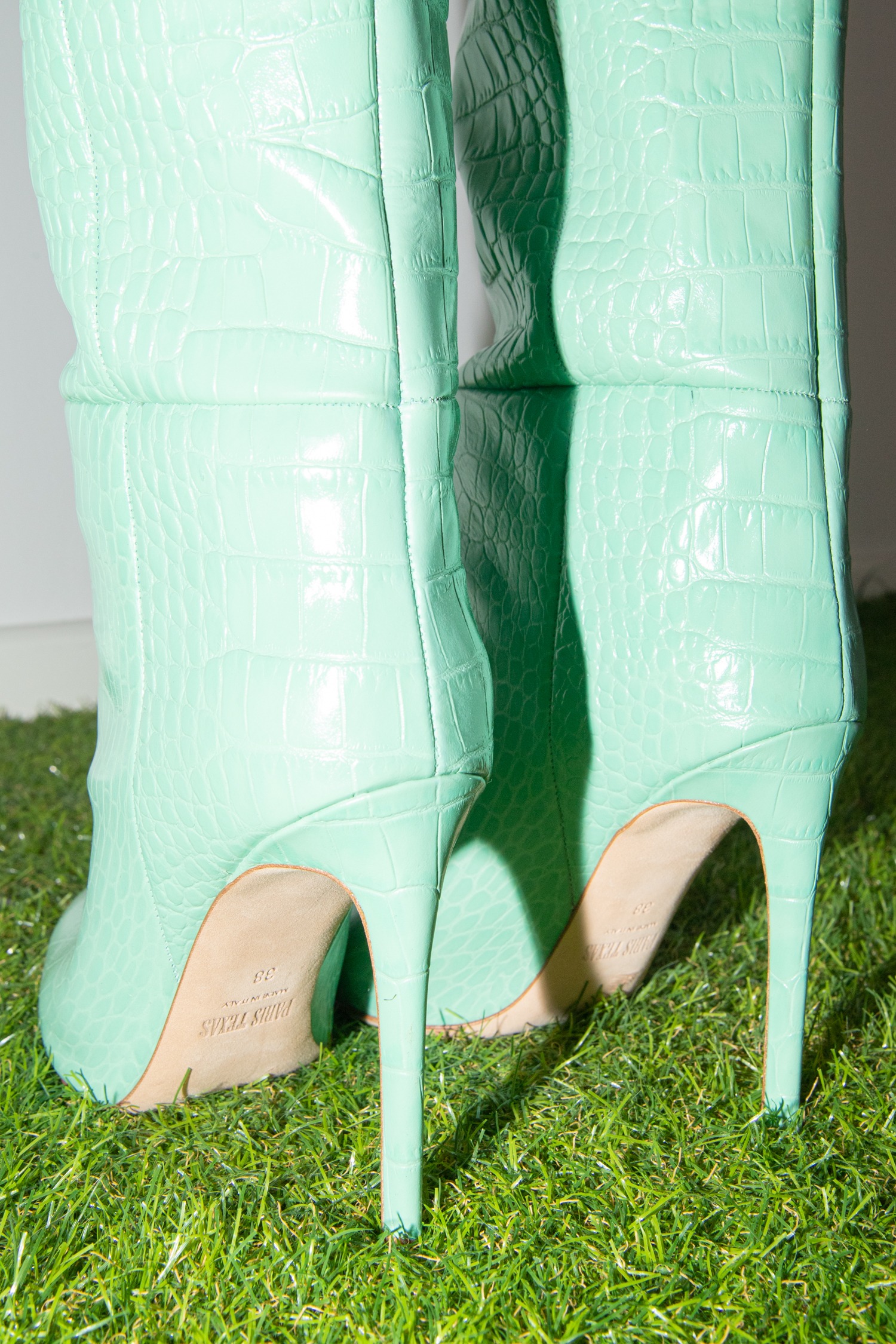 Paris Texas Croco-printed Stiefel in Grün