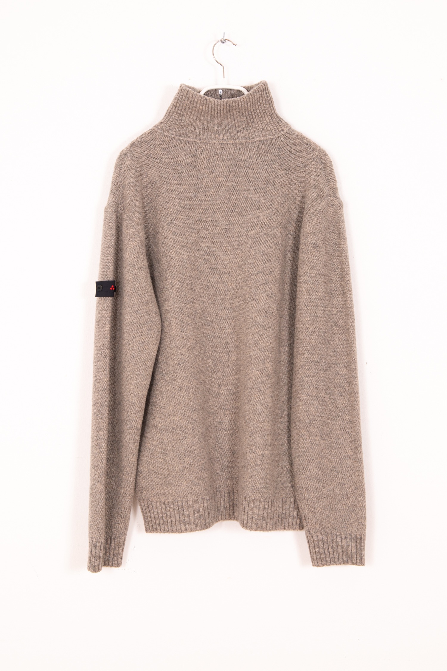 Peuterey Pullover mit Troyer-Kragen in Hellgrau Meliert