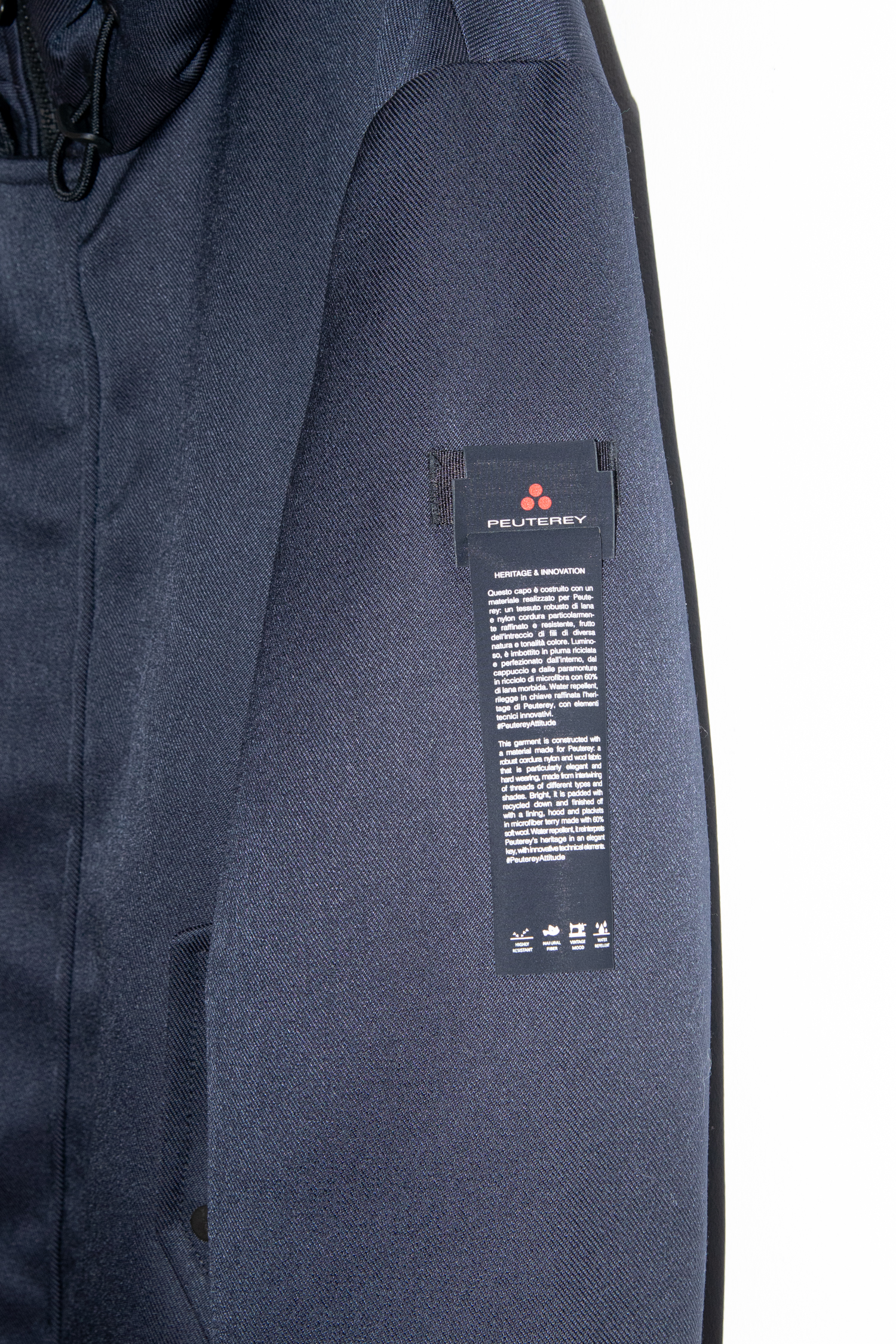 Peuterey Stepmantel in Dunkelblau und Cremeweiß