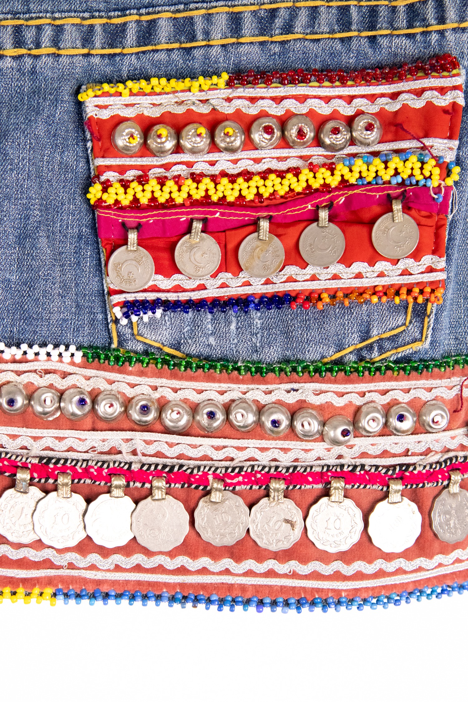 Phillip Plein Minirock aus Jeans mit Applikation in Blau und Bunt
