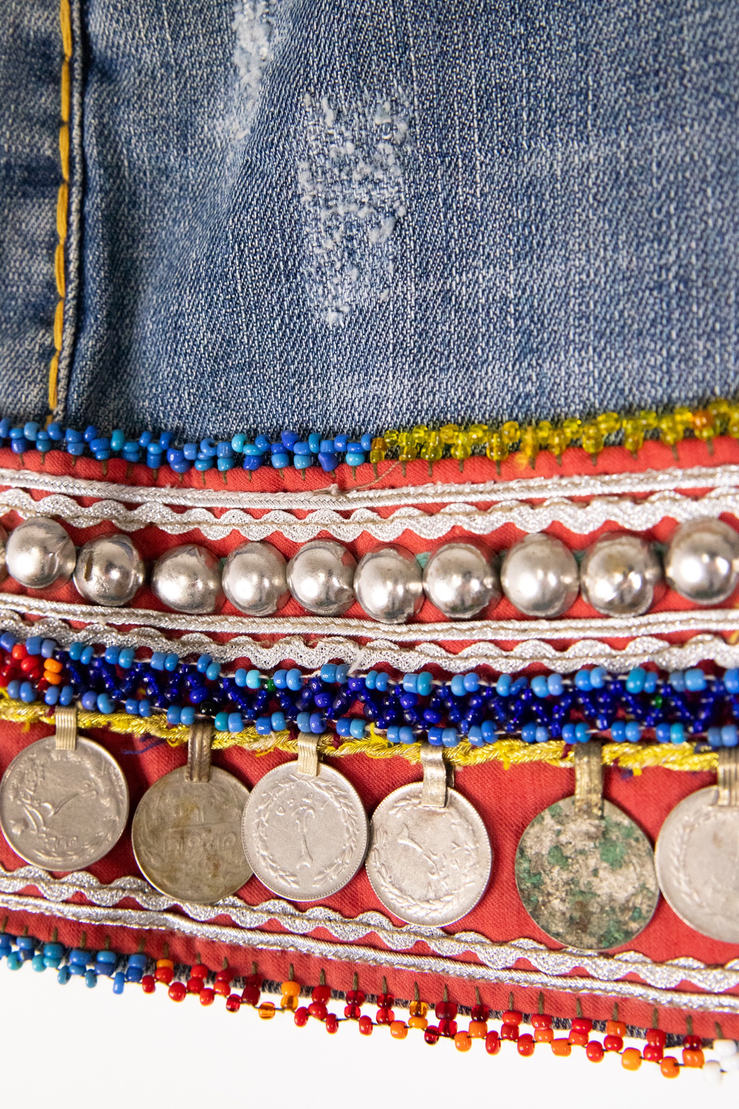 Phillip Plein Minirock aus Jeans mit Applikation in Blau und Bunt