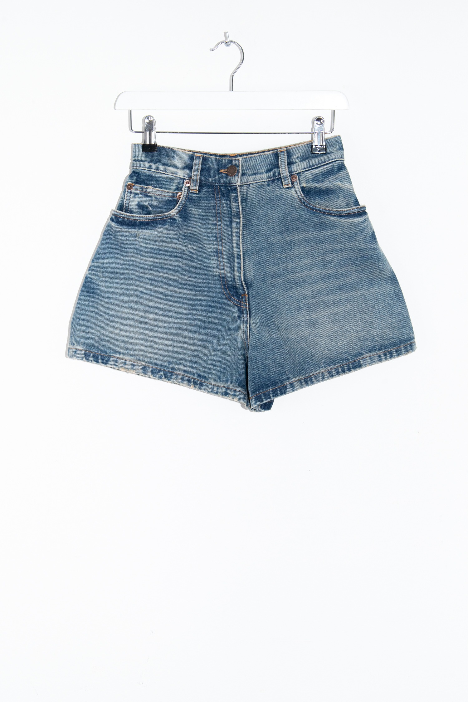 Prada Jeansshorts im Used-Look in Blau