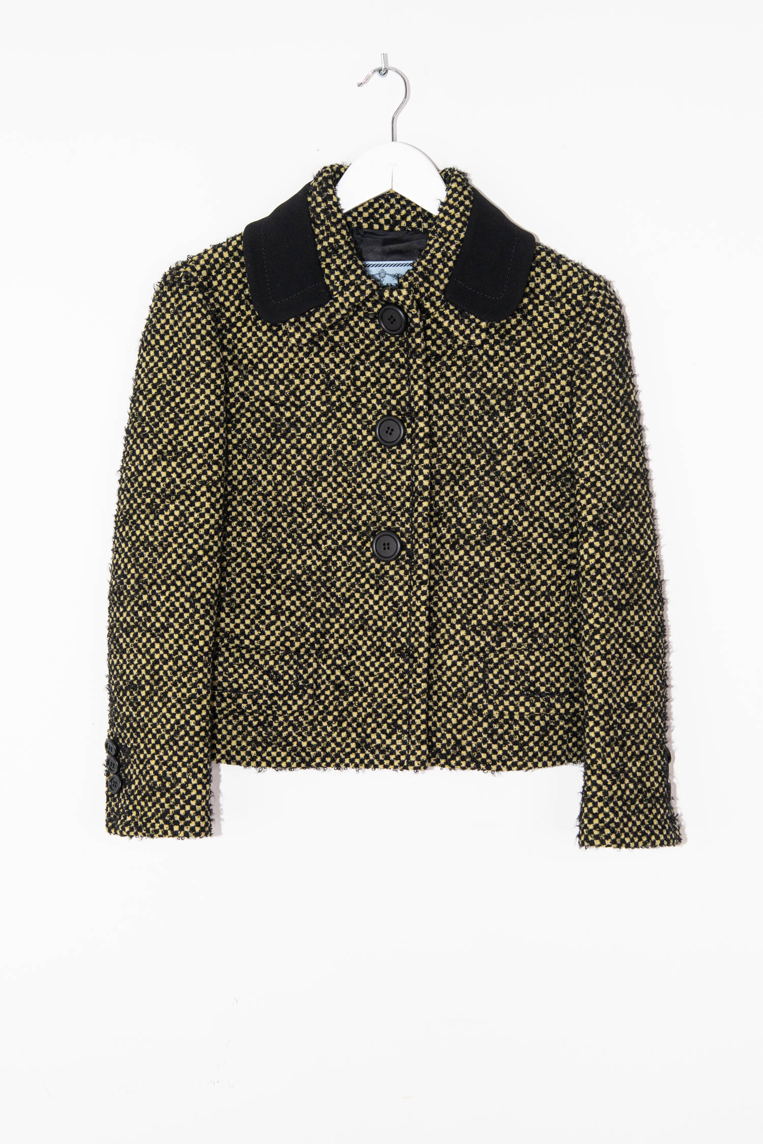 Prada Jacke mit Doppelkragen in Schwarz und Gelb