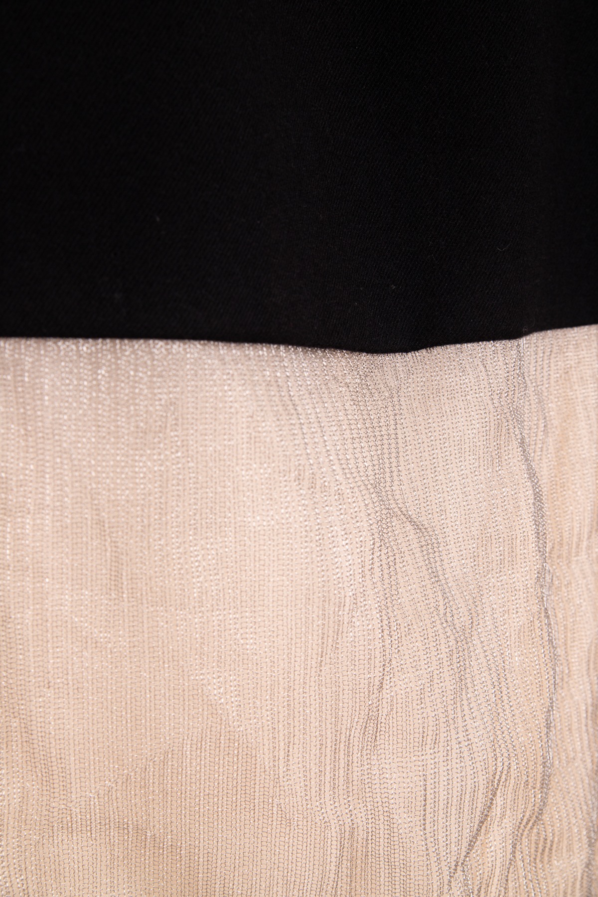 Prada Midi-Rock aus Wolle mit Mesh-Einsatz in Schwarz und Metallic