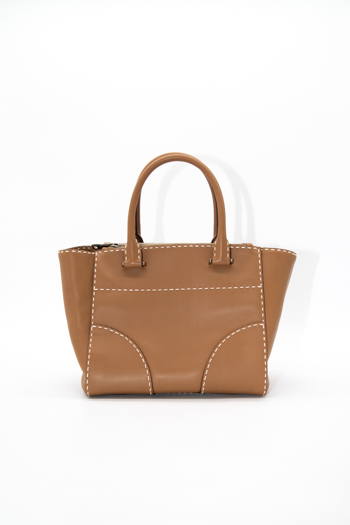 Prada Handtasche in Hellbraun, Ecru und Gold