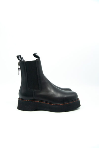 R13 "Single Stack" Chelsea Boots in Schwarz