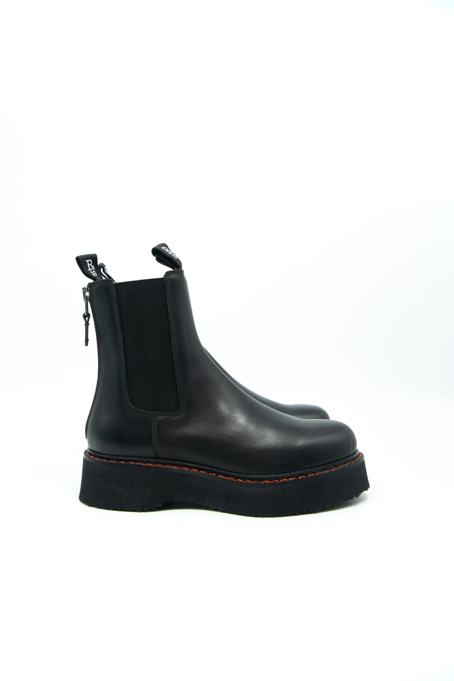 R13 "Single Stack" Chelsea Boots in Schwarz