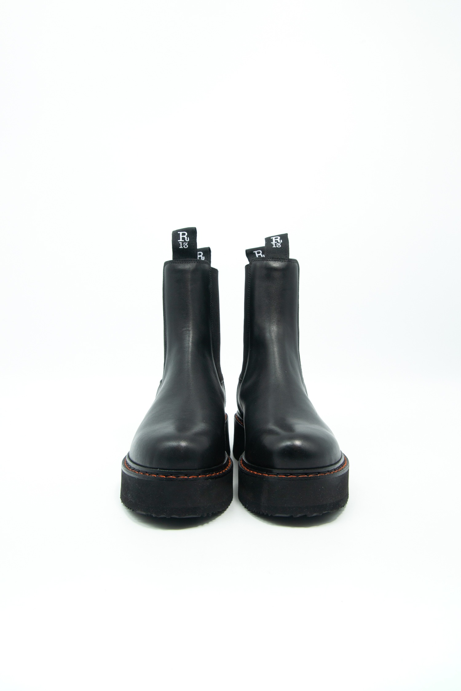 R13 "Single Stack" Chelsea Boots in Schwarz