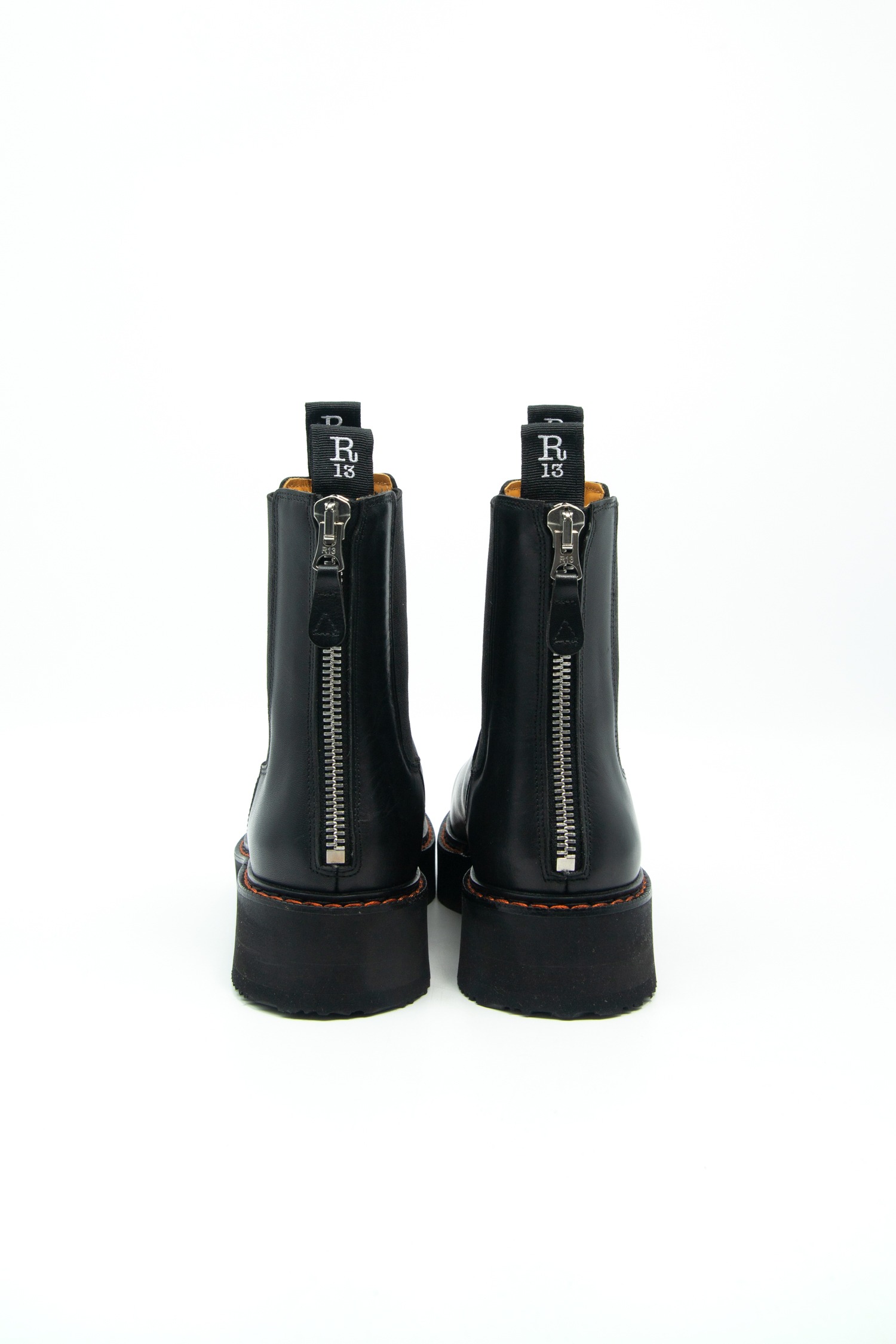R13 "Single Stack" Chelsea Boots in Schwarz