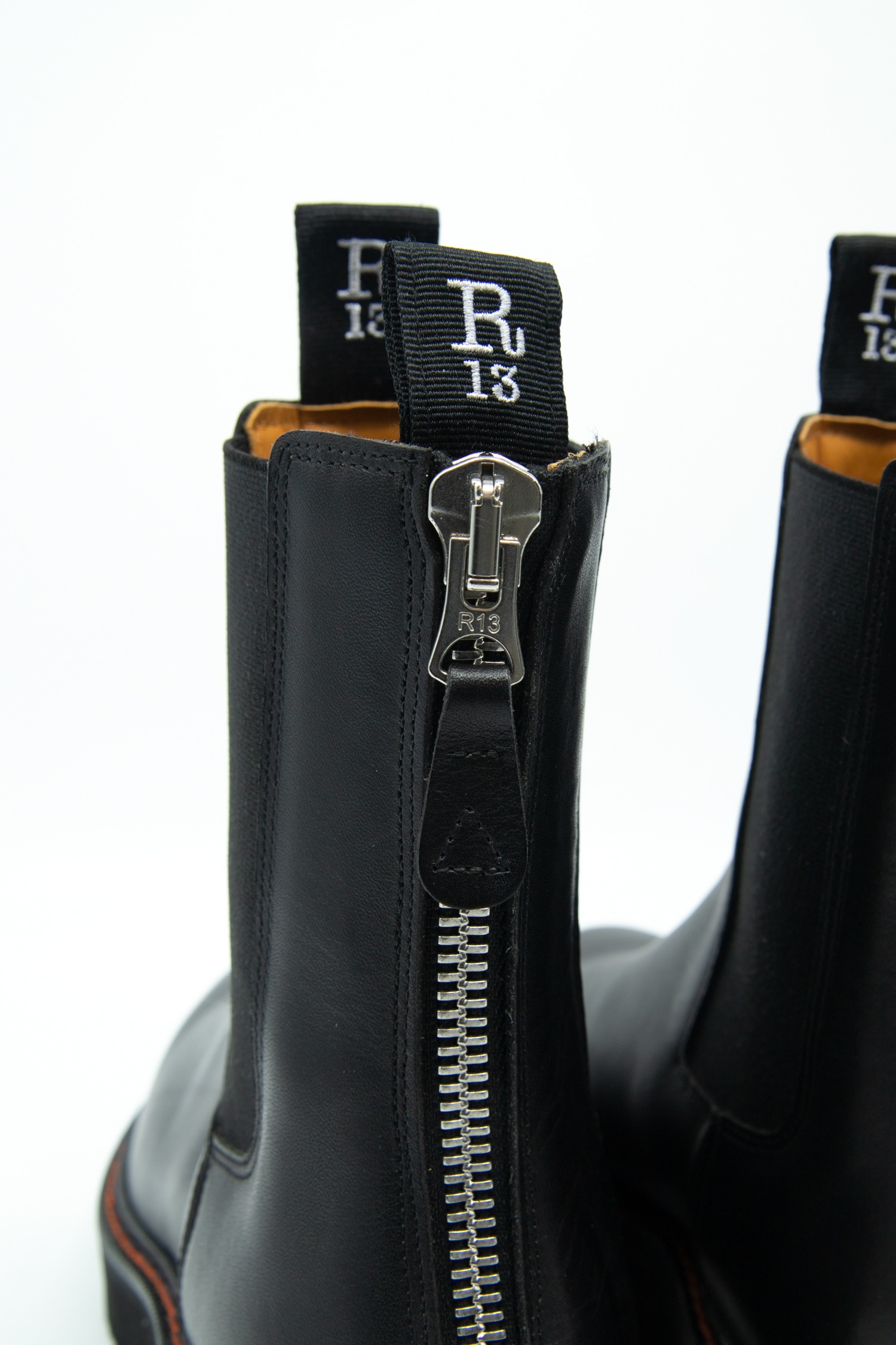 R13 "Single Stack" Chelsea Boots in Schwarz