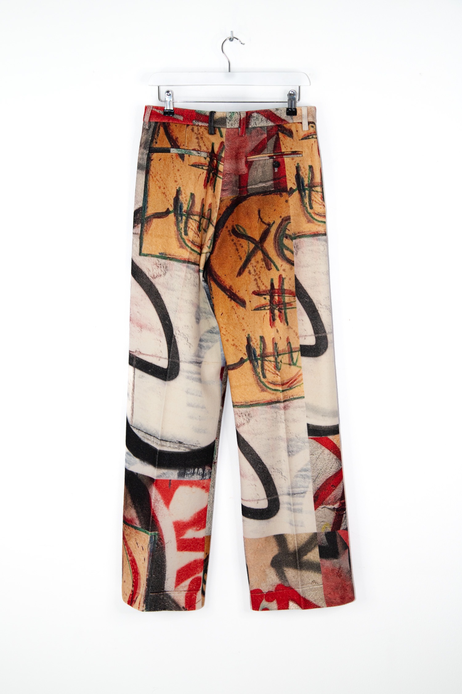 R13 "Damon" Woll-Hose mit Graffiti-Muster