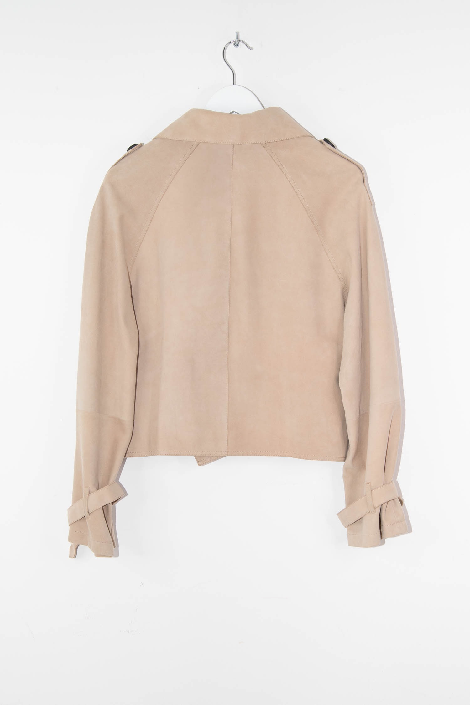 Repeat Luxury kurzer Trechcoat Velourleder in Beige