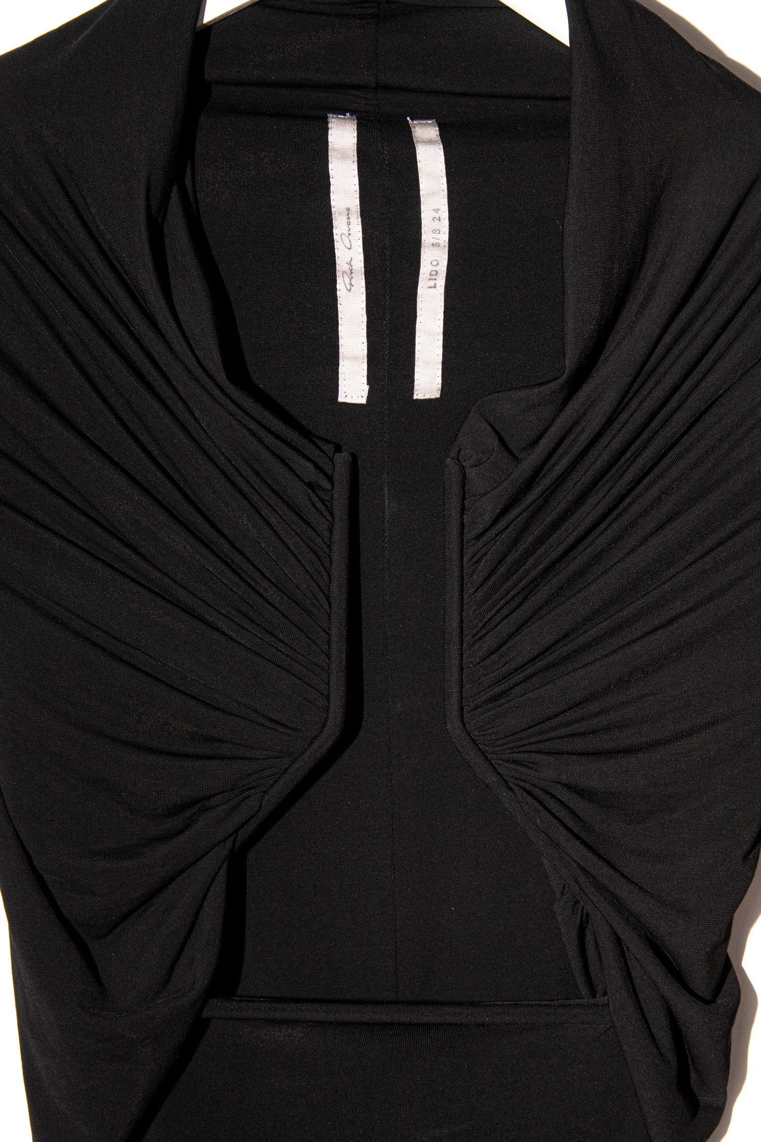Rick Owens Oberteil aus Stretch-Jersey mit Raffungen in Schwarz