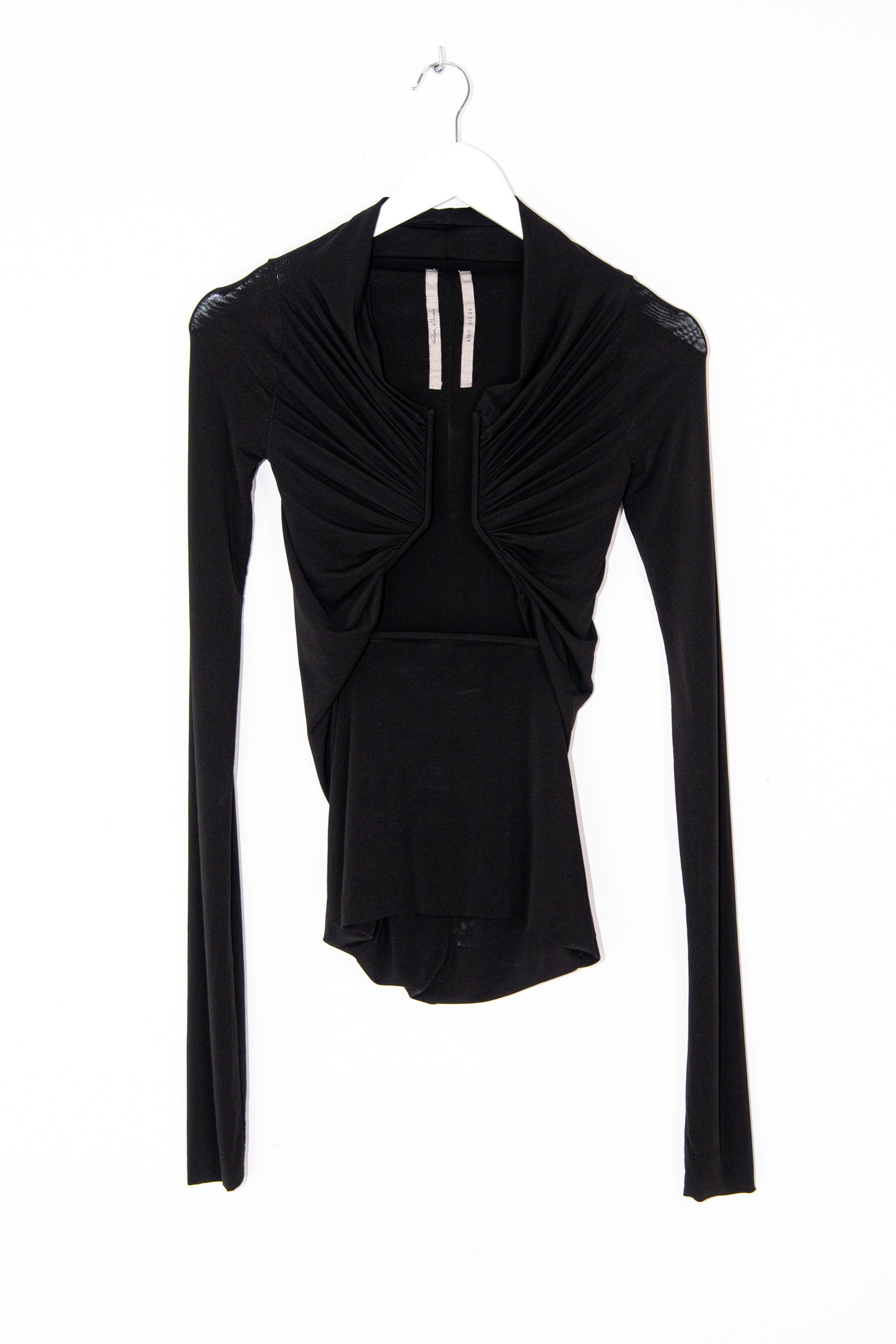 Rick Owens Oberteil aus Stretch-Jersey mit Raffungen in Schwarz