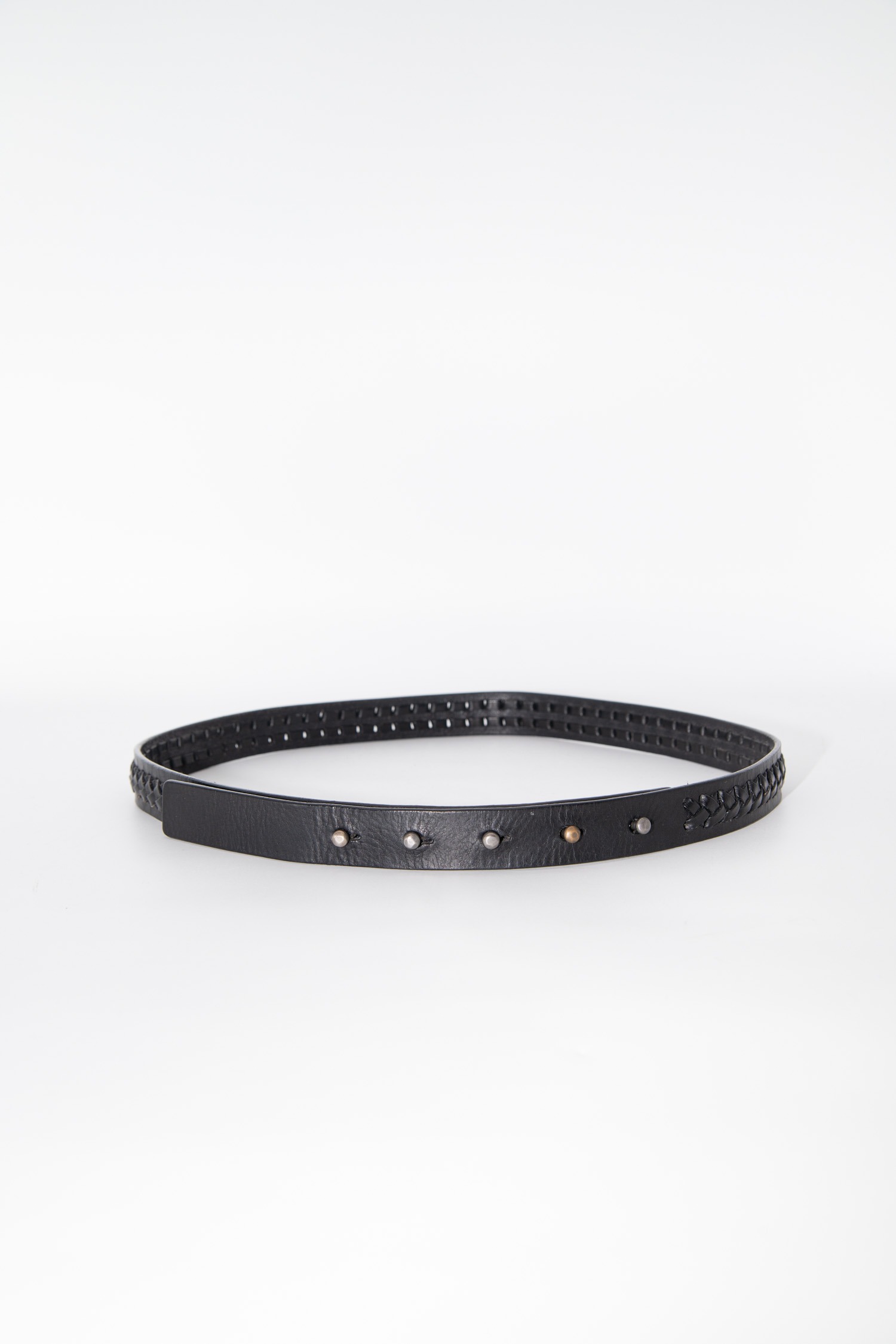 Rick Owens schmaler Flechtgürtel in Schwarz