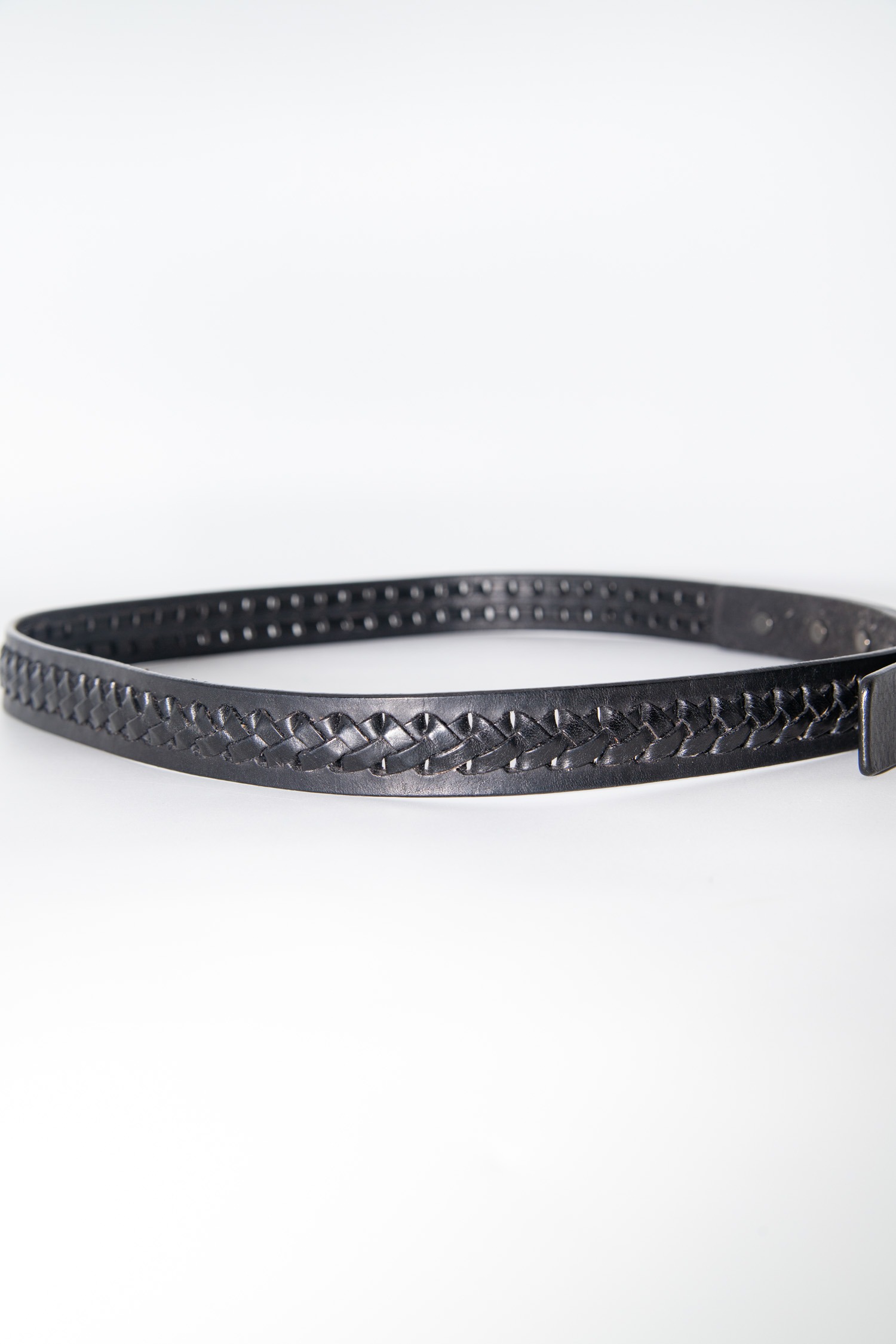 Rick Owens schmaler Flechtgürtel in Schwarz