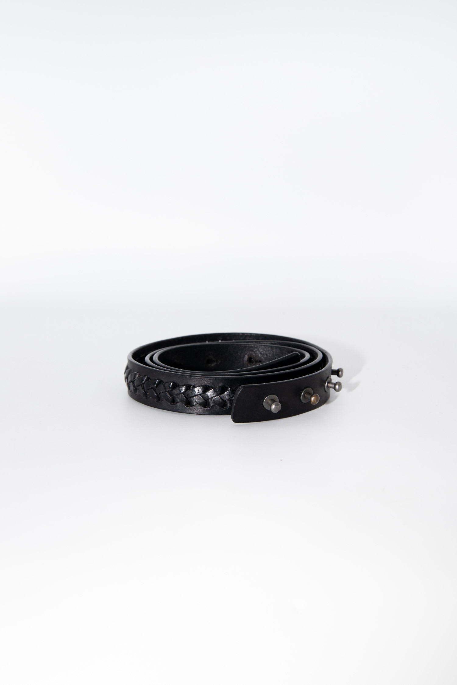 Rick Owens schmaler Flechtgürtel in Schwarz