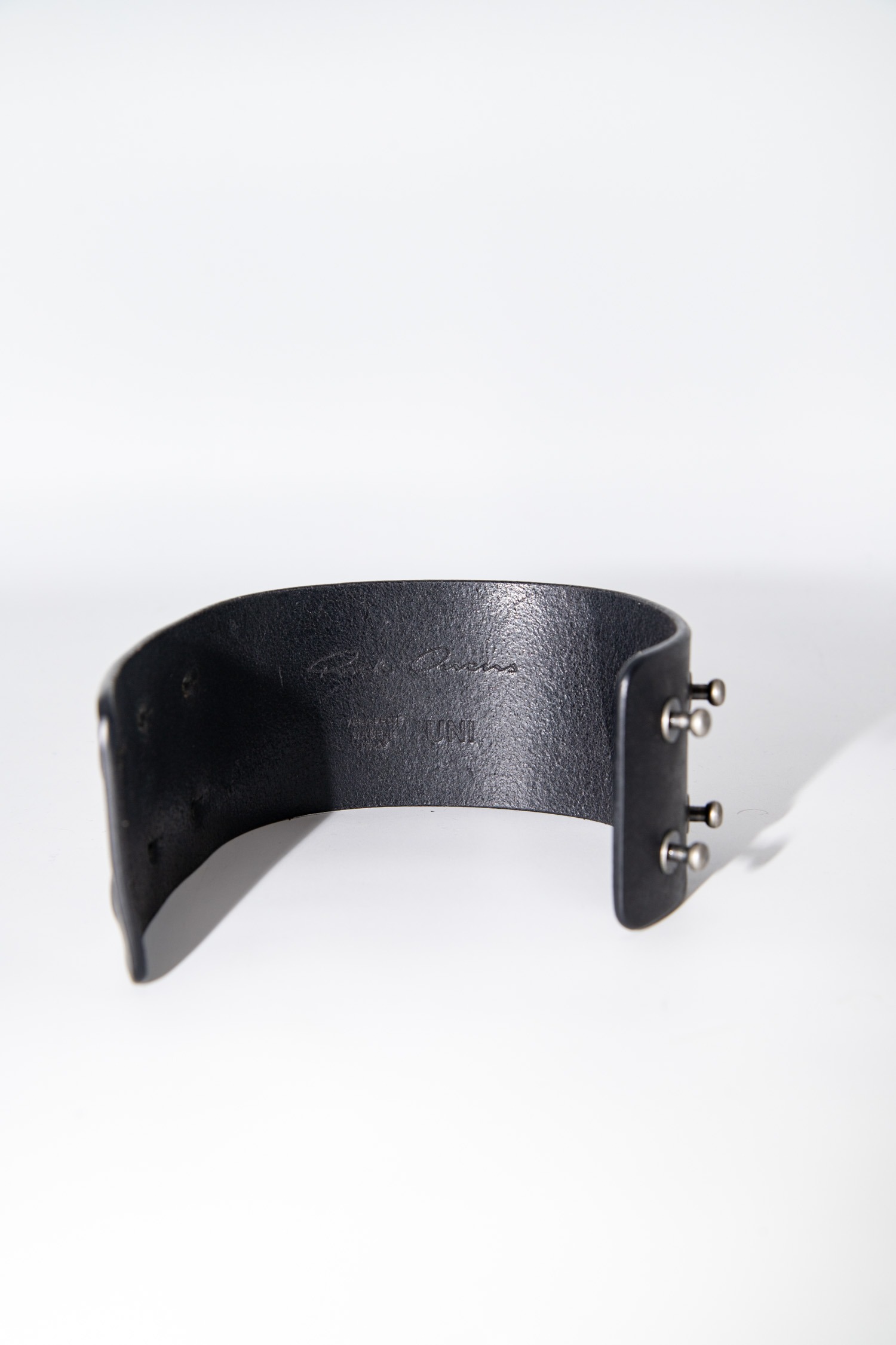 Rick Owens breites Lederarmband in Schwarz