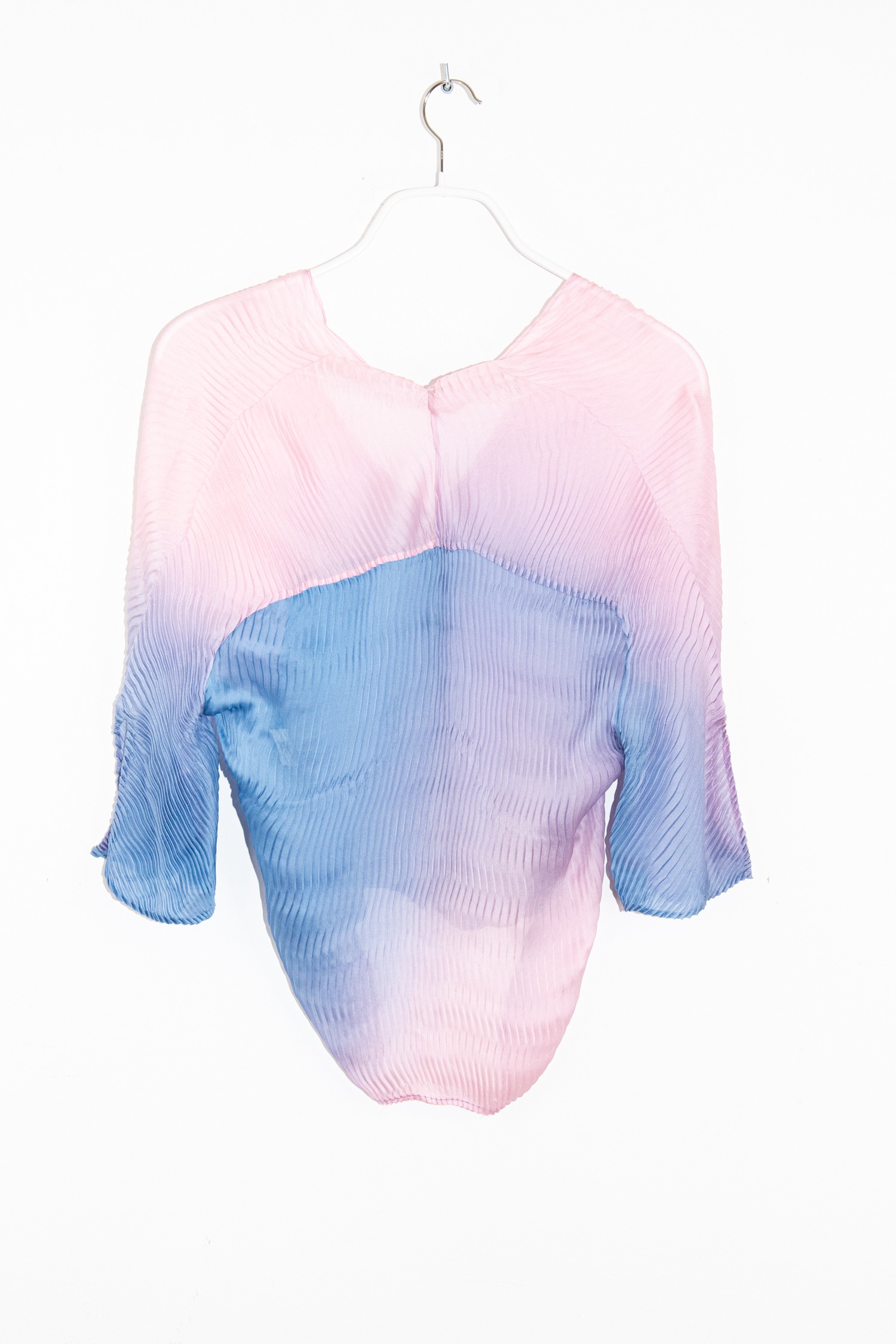 Roberto Cavalli Plissee-Bluse in Rosa und Blau