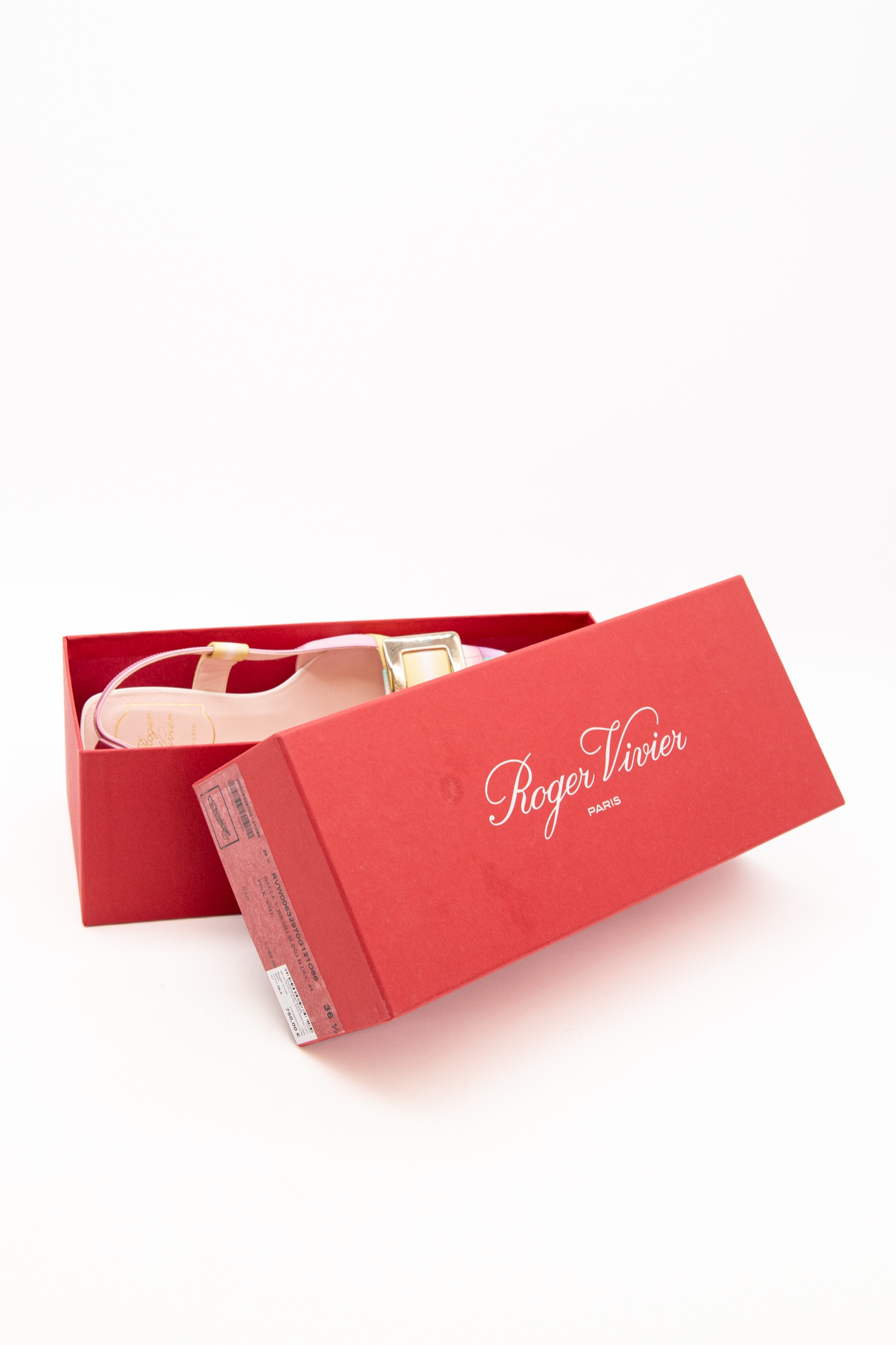 Roger Vivier Pumps mit Flecht-Optik in Rosa, Mint und Gold