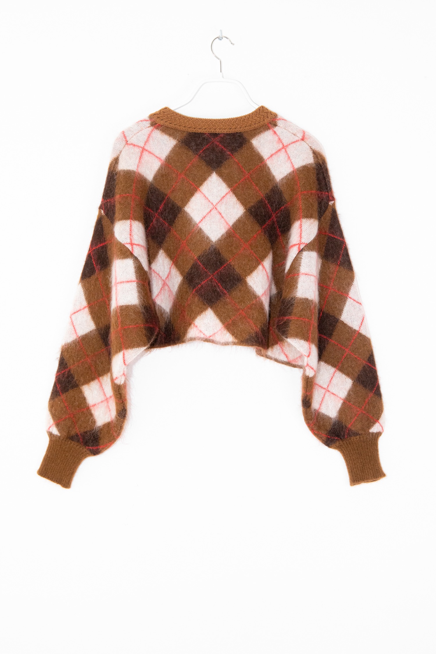 RÙADH "The Blane" Strickjacke mit Karomuster in Braun