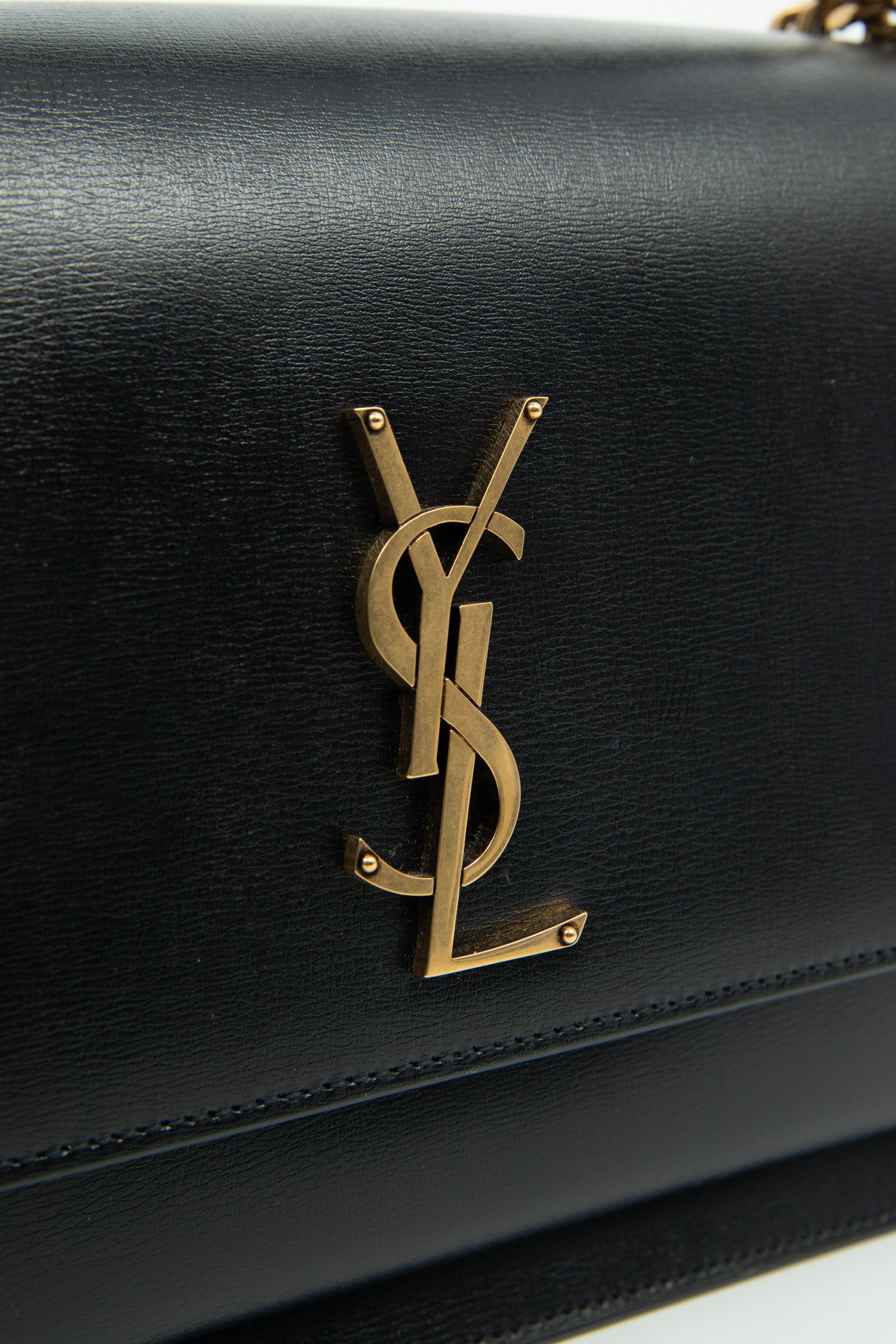 Saint Laurent "Sunset Large" Handtasche in Schwarz und Gold