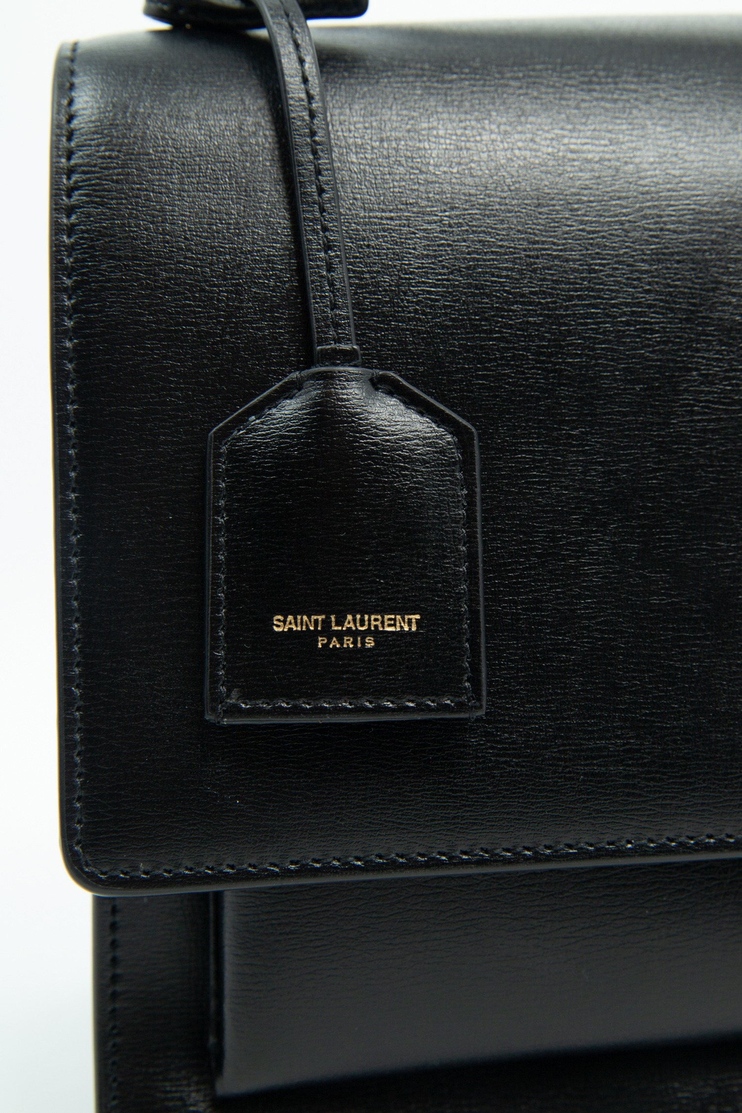 Saint Laurent "Sunset Large" Handtasche in Schwarz und Gold
