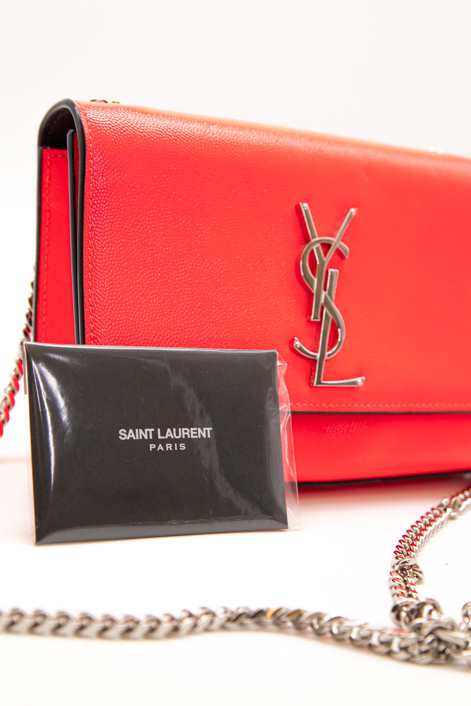 Saint Laurent "Kate Monogram" kleine Umhängetasche in Neon