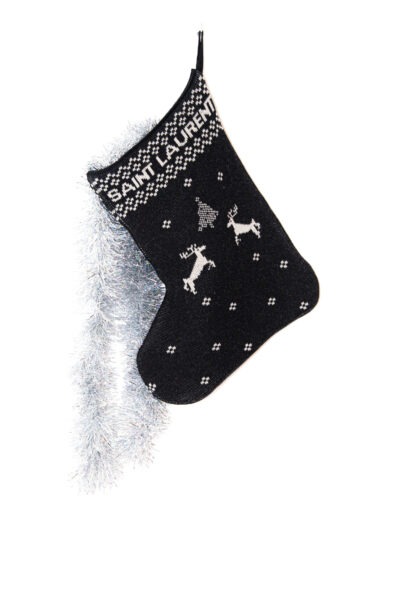 Saint Laurent Weihnachtsstrumpf in Schwarz und Weiß
