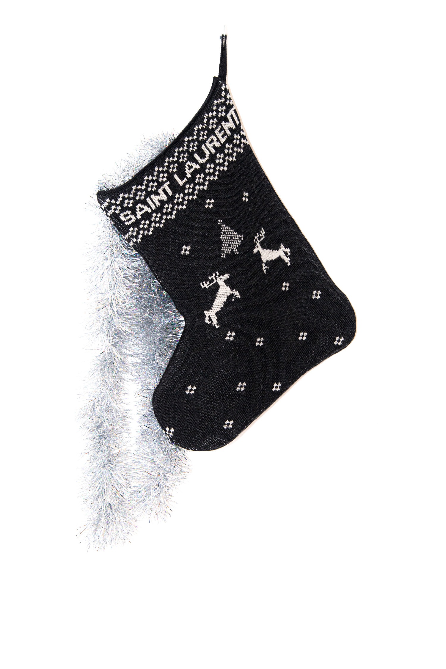 Saint Laurent Weihnachtsstrumpf in Schwarz und Weiß