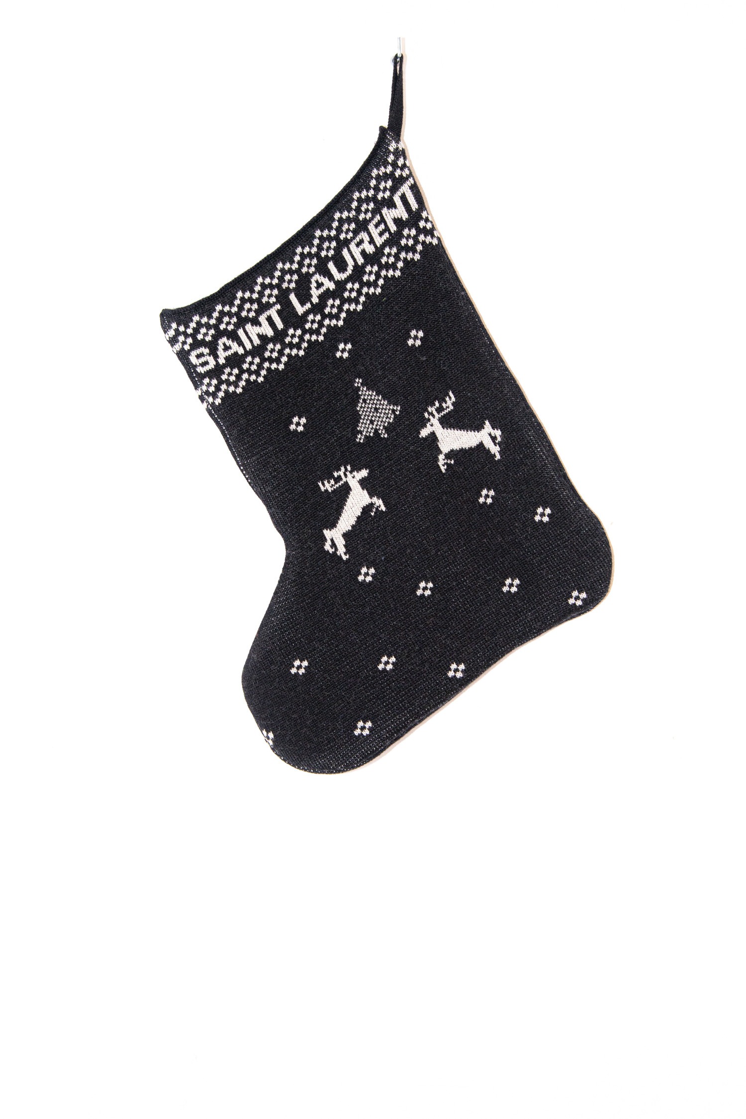 Saint Laurent Weihnachtsstrumpf in Schwarz und Weiß