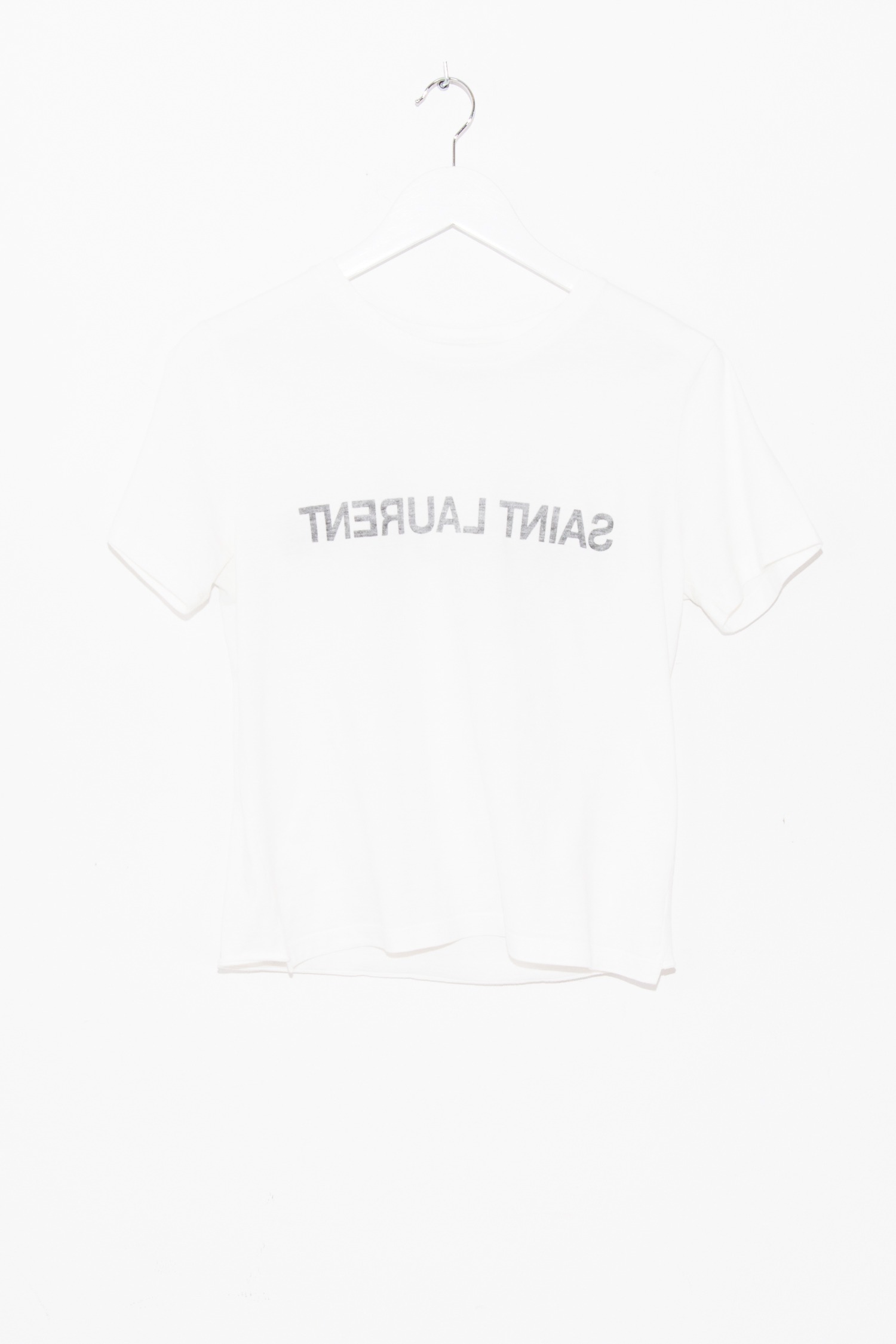 Saint Laurent T-Shirt mit Schriftzug in Weiß