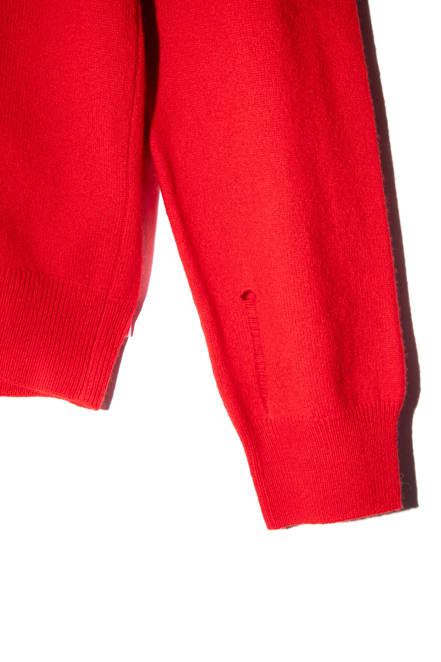 Saint Laurent Strickpullover im Used-Look in Rot