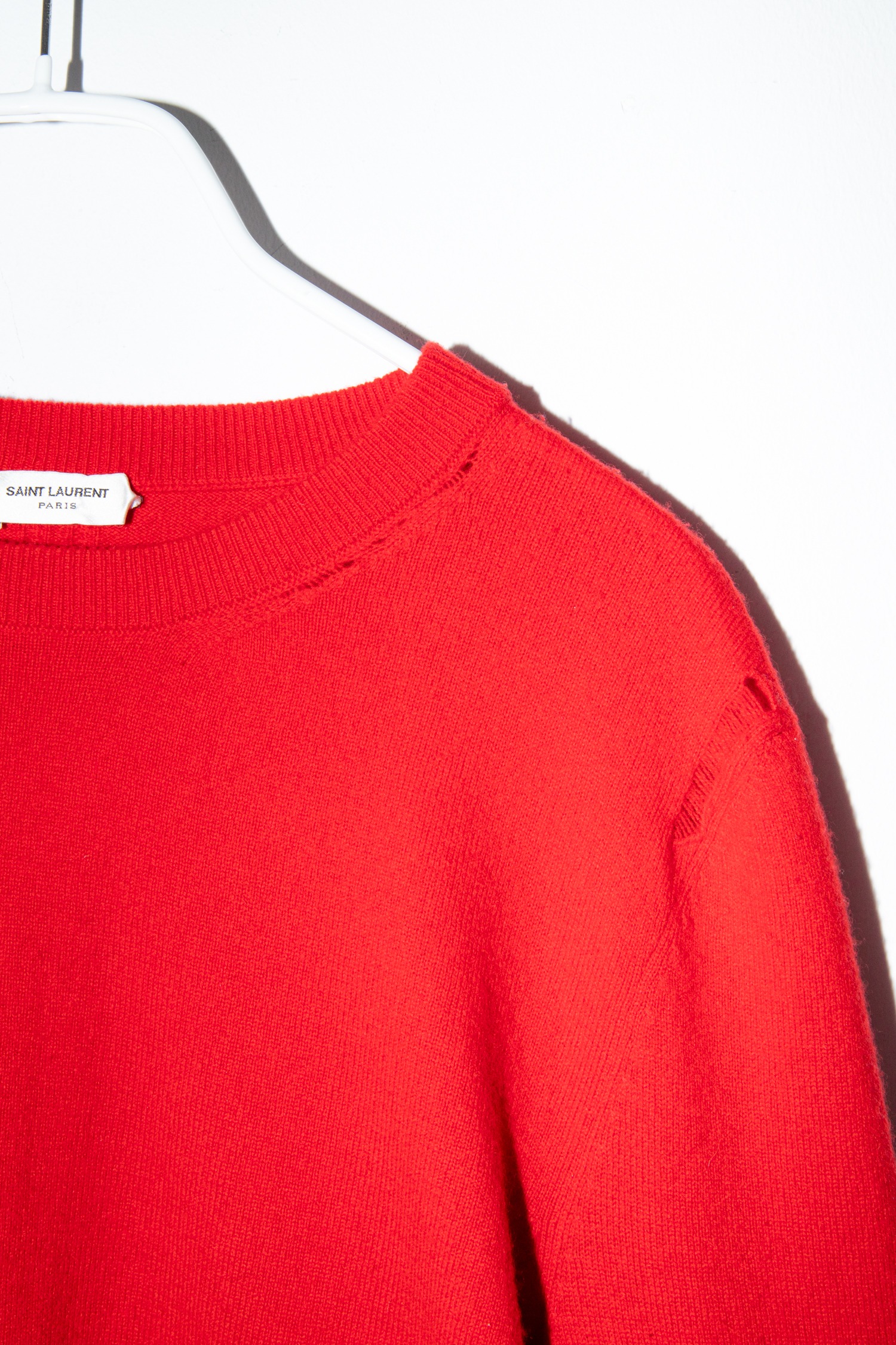 Saint Laurent Strickpullover im Used-Look in Rot