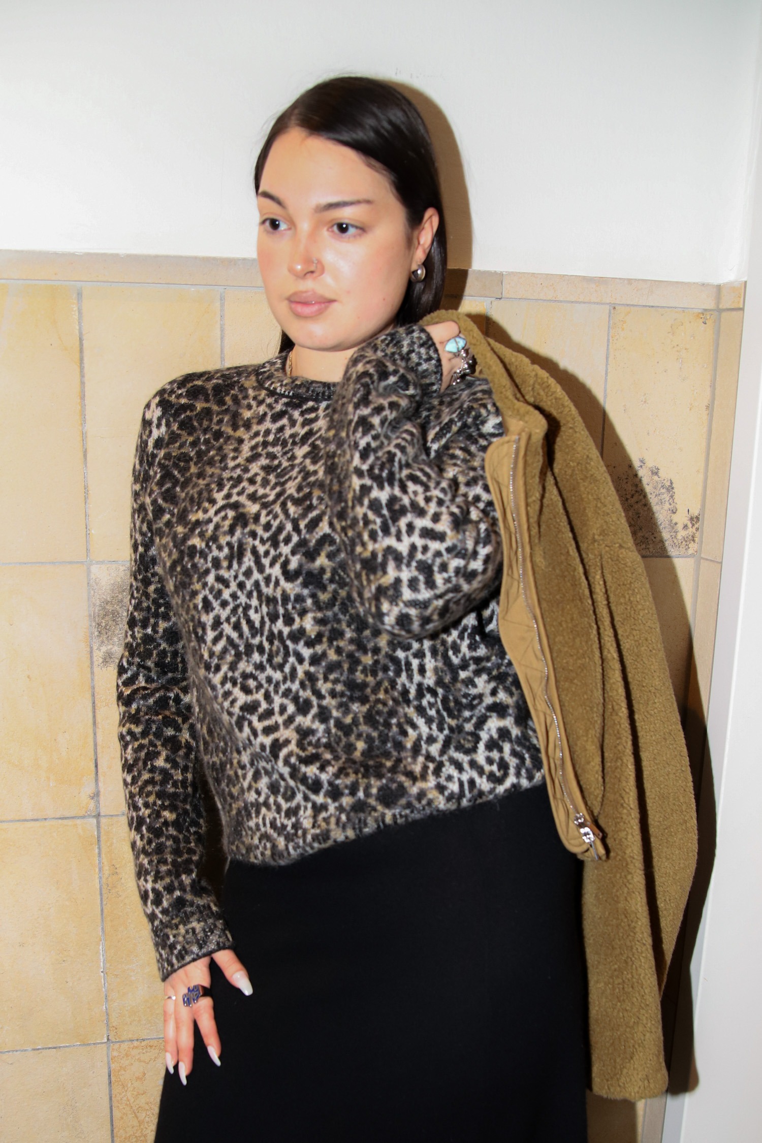 Saint Laurent Strickpullover mit Leomuster