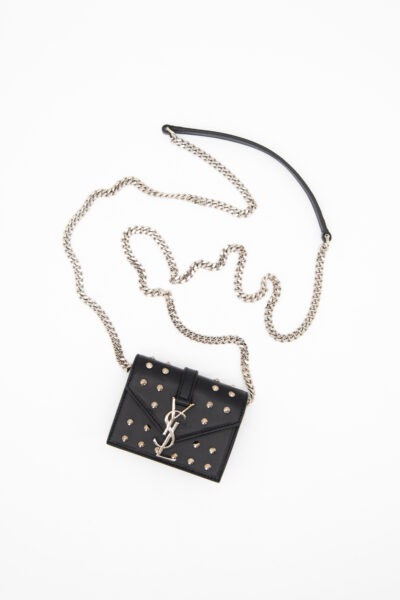 Saint Laurent Mini Abendtasche in Schwarz und Silber