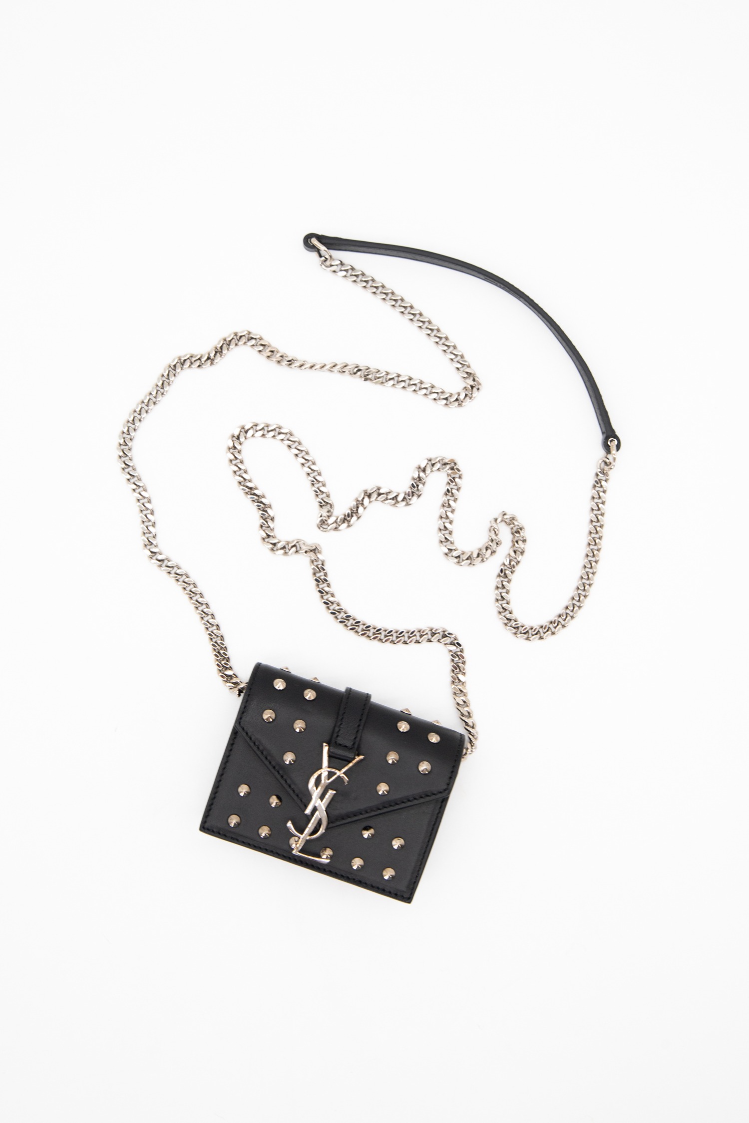 Saint Laurent Mini Abendtasche in Schwarz und Silber