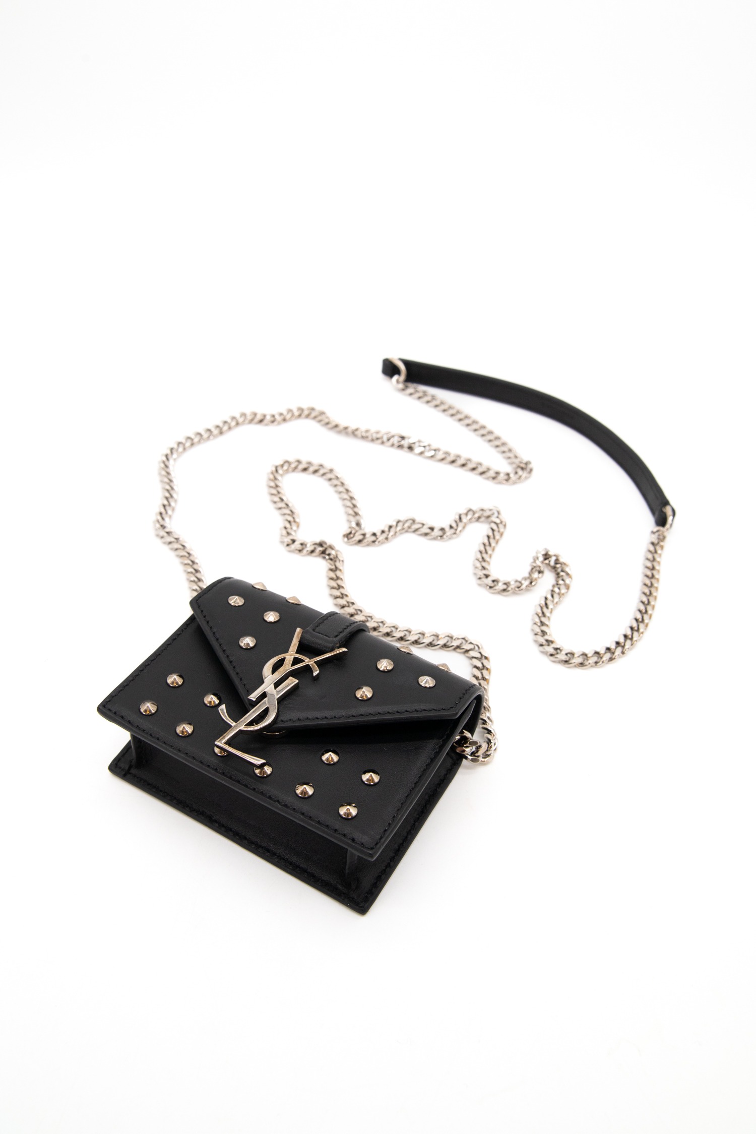 Saint Laurent Mini Abendtasche in Schwarz und Silber