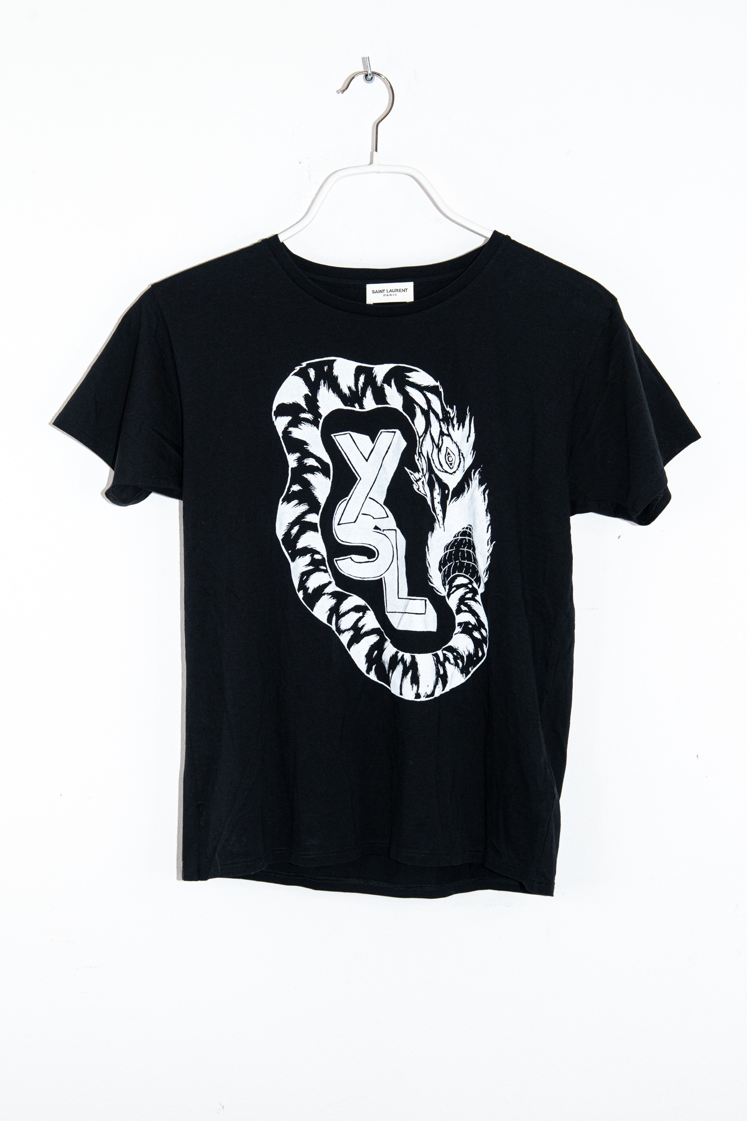 Saint Laurent T-Shirt mit Print in Schwarz und Weiß