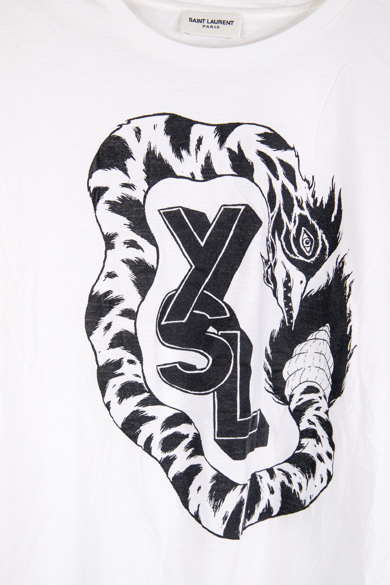 Saint Laurent T-Shirt mit Print in Weiß und Schwarz