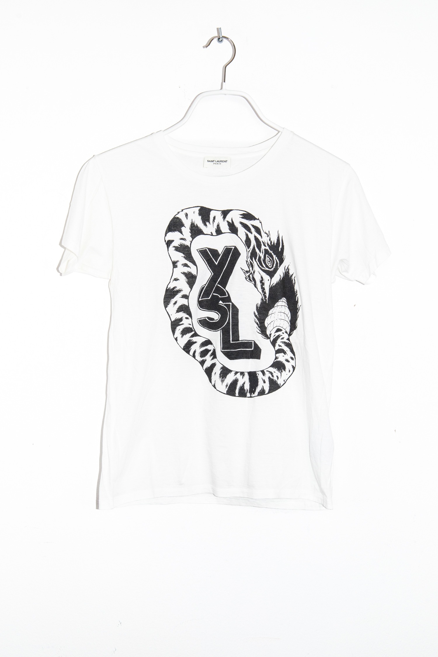 Saint Laurent T-Shirt mit Print in Weiß und Schwarz