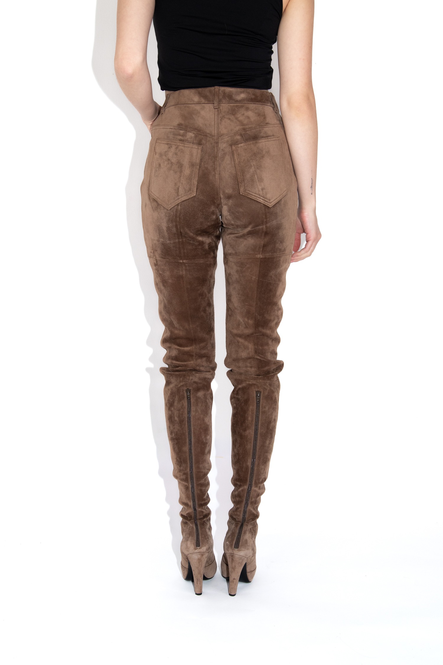 Saint Laurent Pantaboots aus Wildleder in Braun