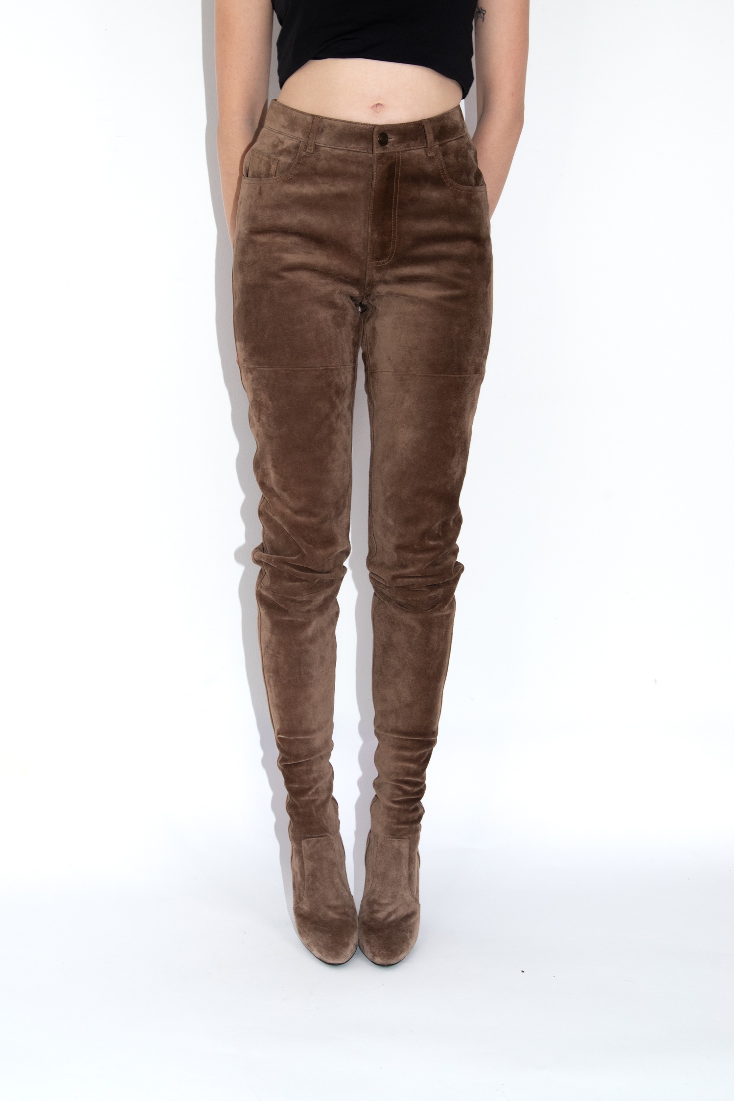 Saint Laurent Pantaboots aus Wildleder in Braun