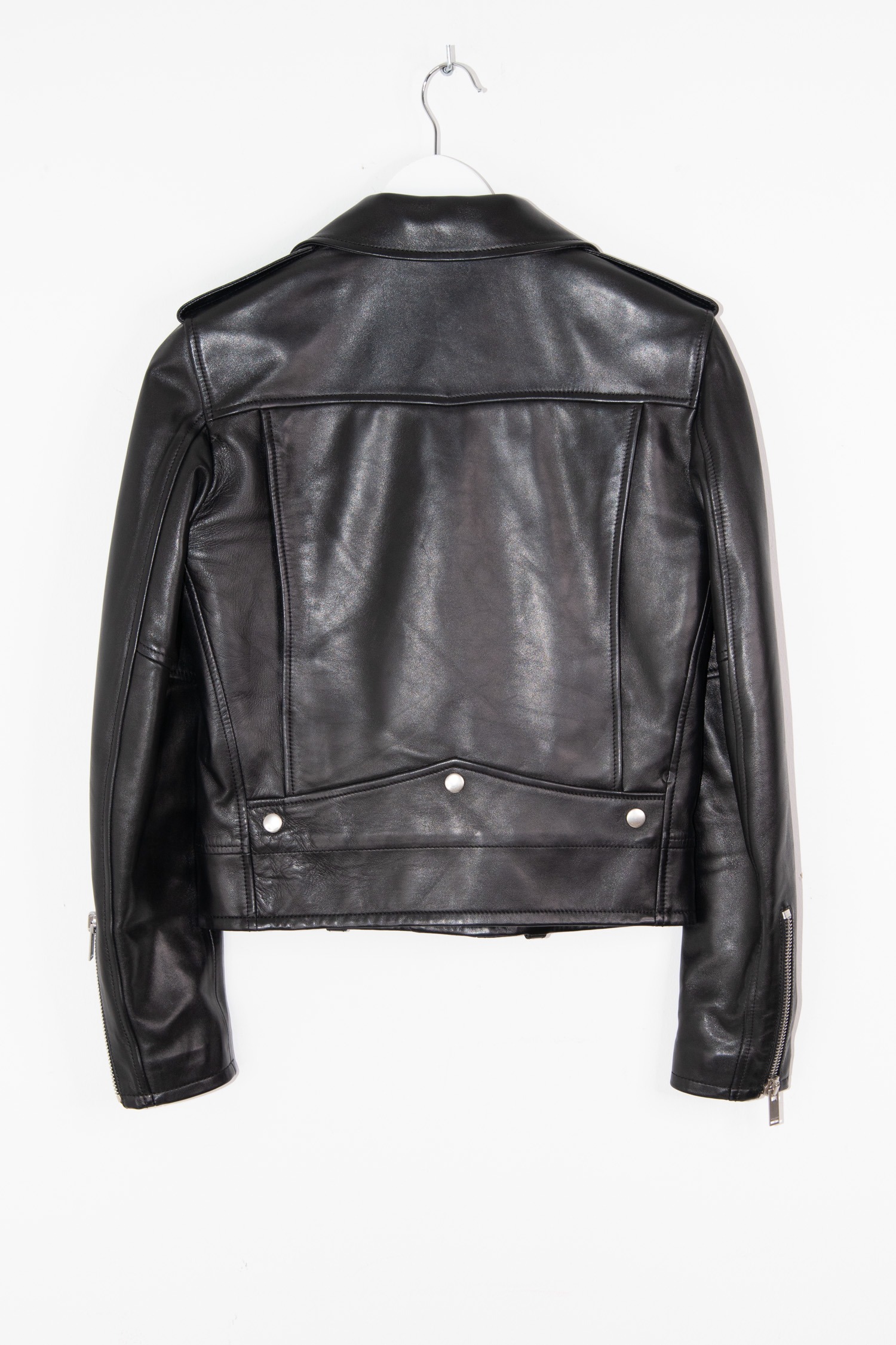 Saint Laurent Lederjacke im Biker-Stil in Schwarz