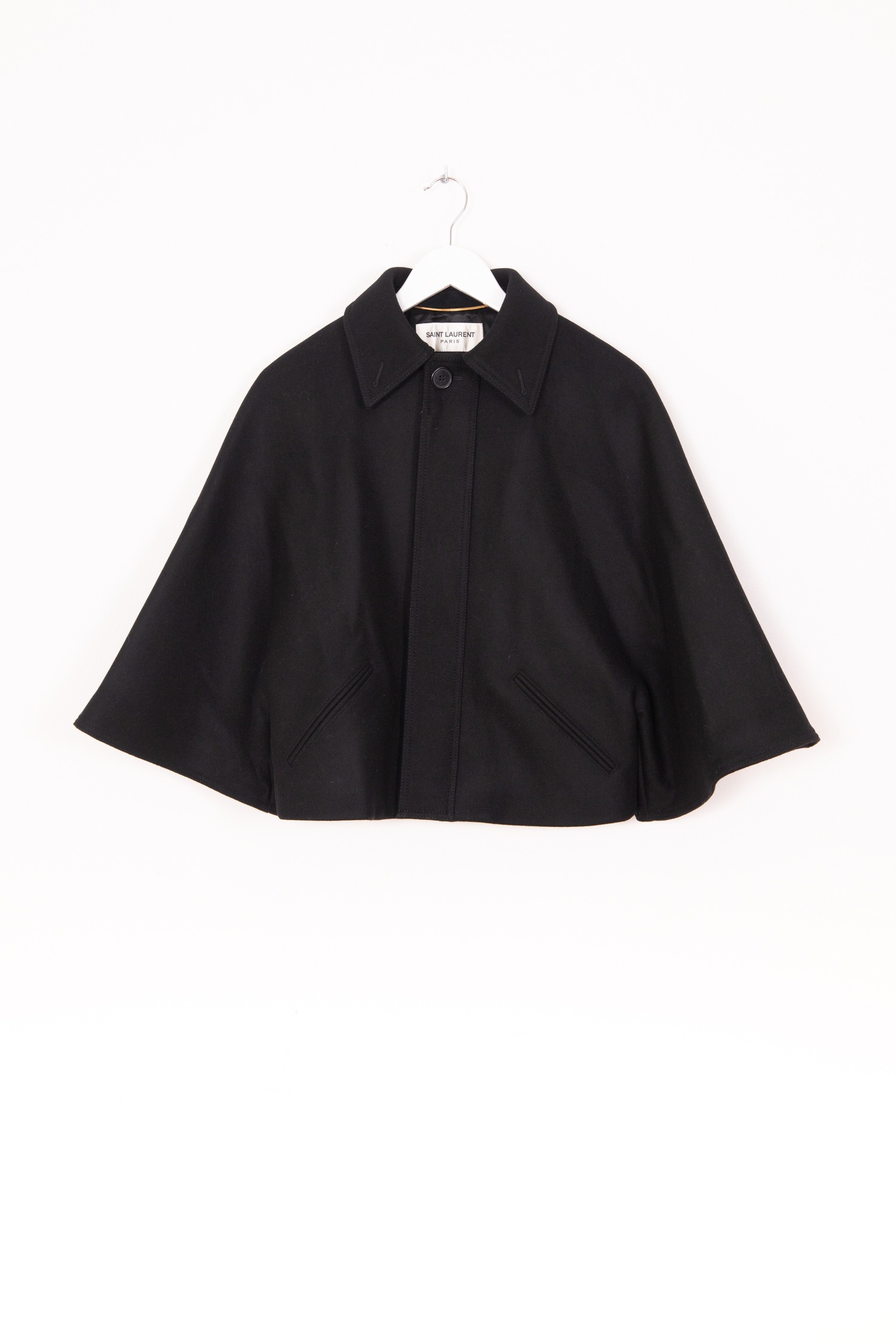 Saint Laurent Cape aus Wolle in Schwarz