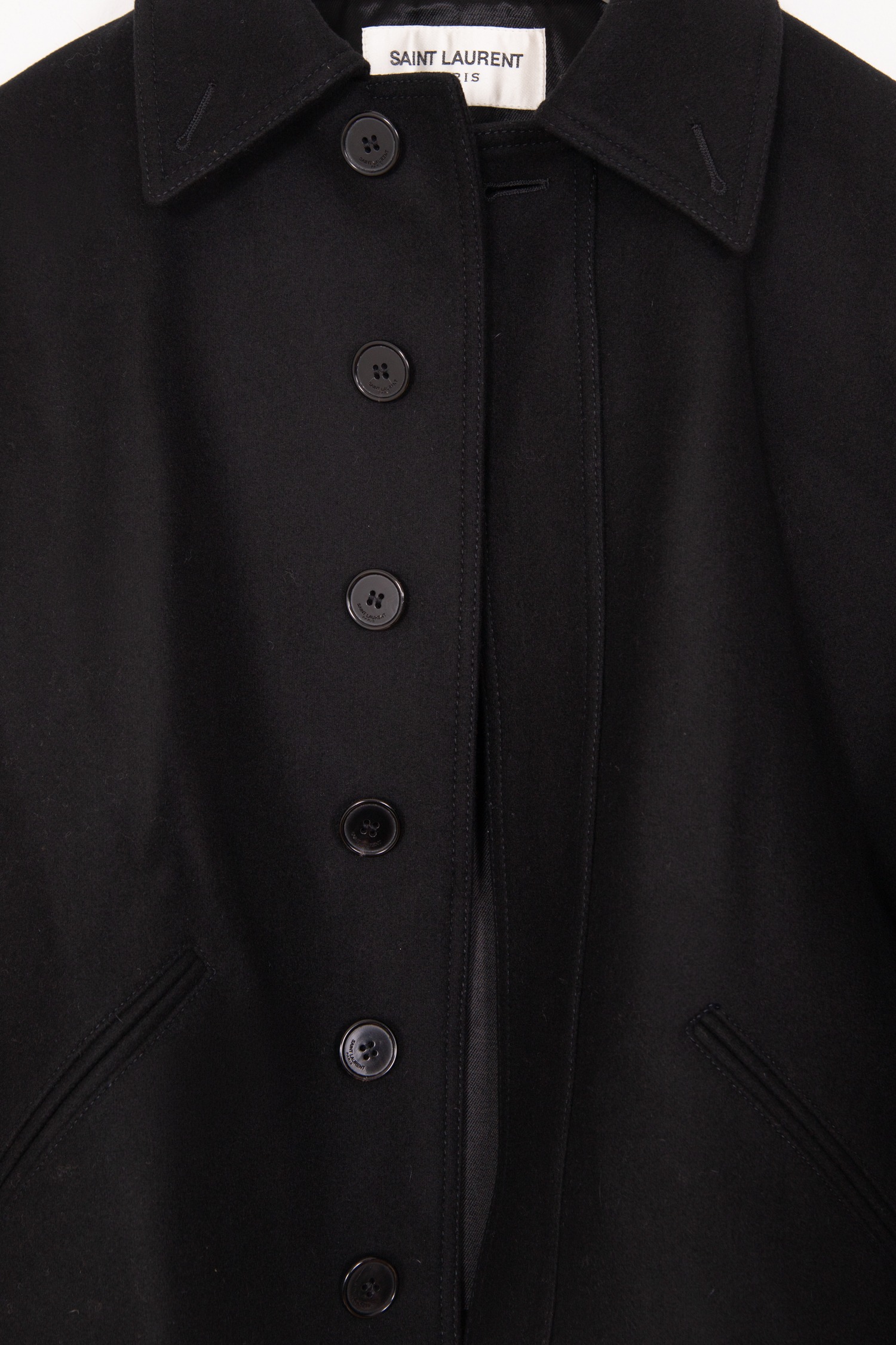 Saint Laurent Cape aus Wolle in Schwarz