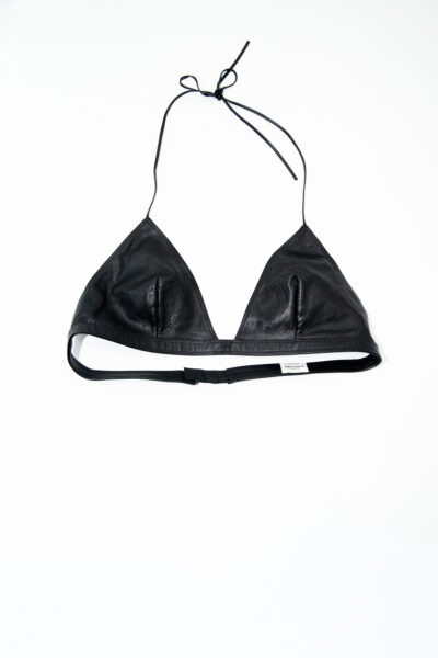 Saint Laurent Triangel-BH aus Leder in Schwarz