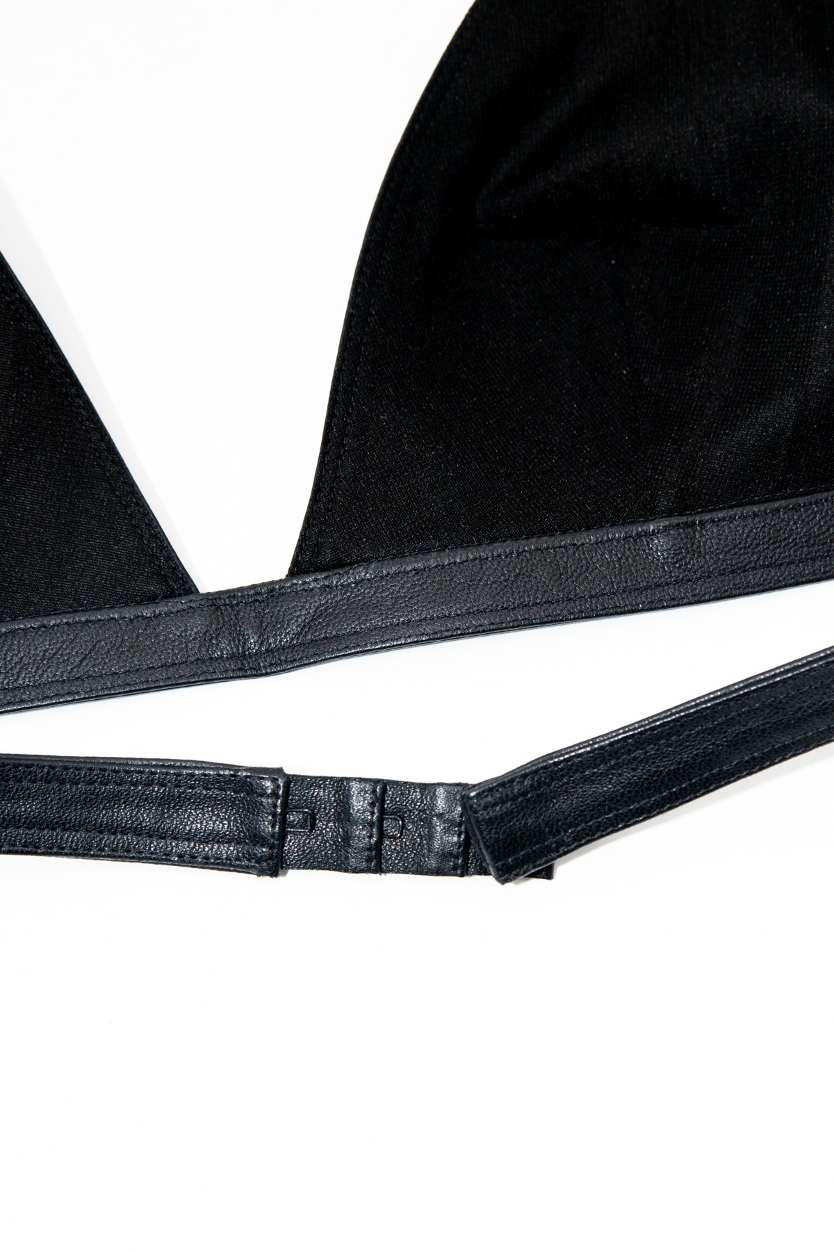 Saint Laurent Triangel-BH aus Leder in Schwarz