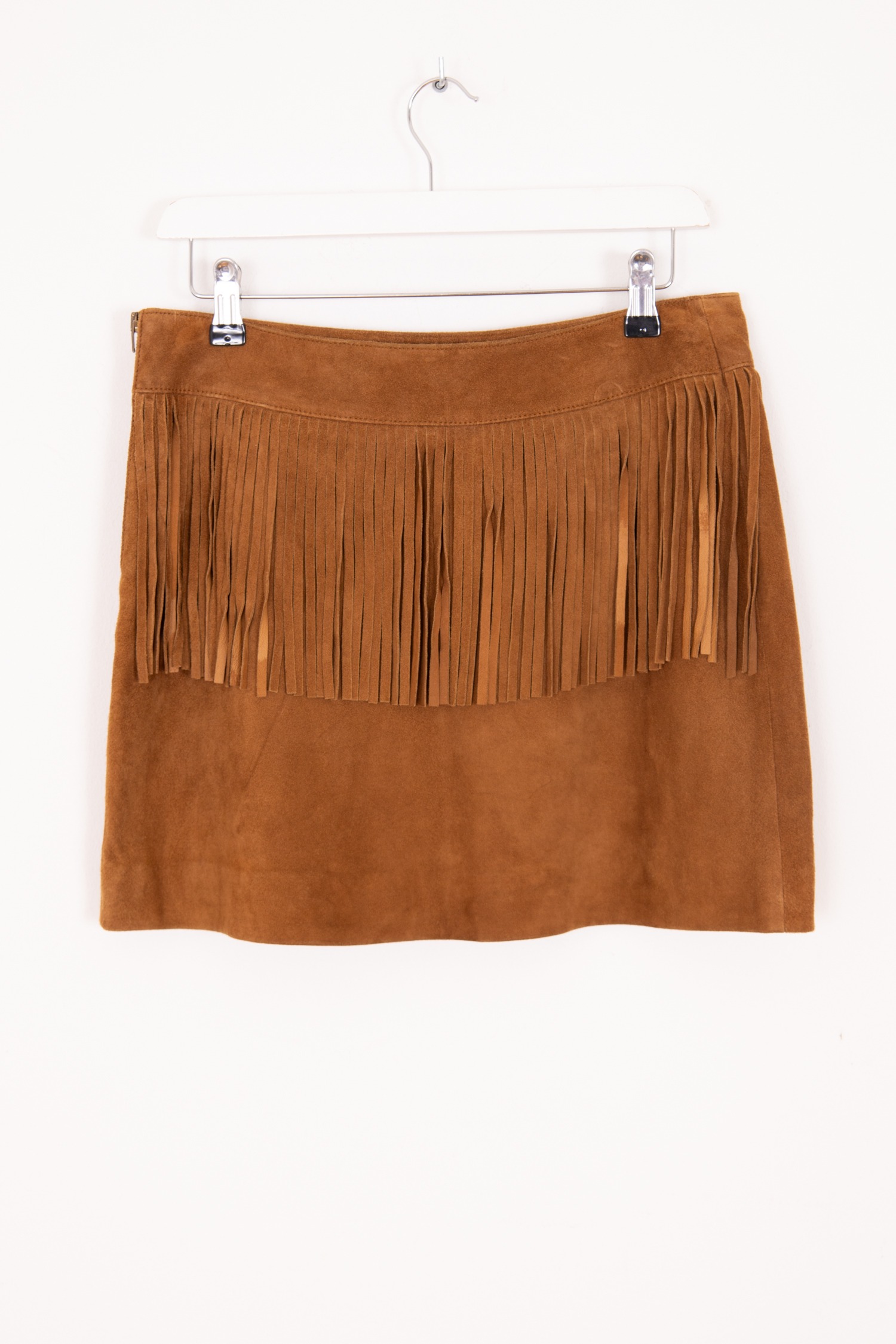 Saint Laurent Wildleder Minirock mit Fransen in Braun